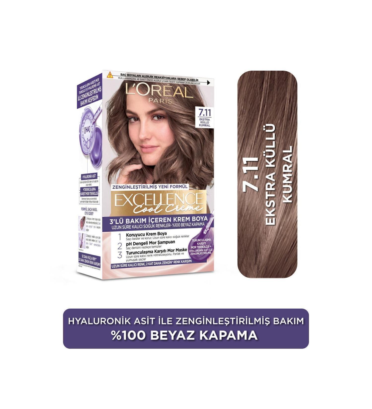 L'Oreal Paris L'or al Paris Excellence Cool Creme Hair Dye 7.11 Extra Ash Blonde - Buy Online on GoSupps.com