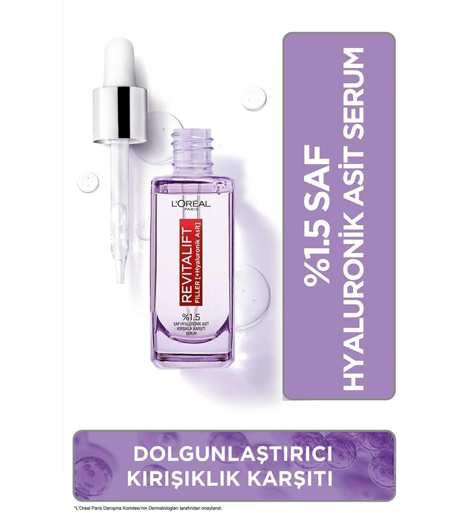 L'Oreal Paris Revitalift Filler 1.5% Pure Hyaluronic Acid Anti-Wrinkle Serum - 30 ml - Buy Online on GoSupps.com