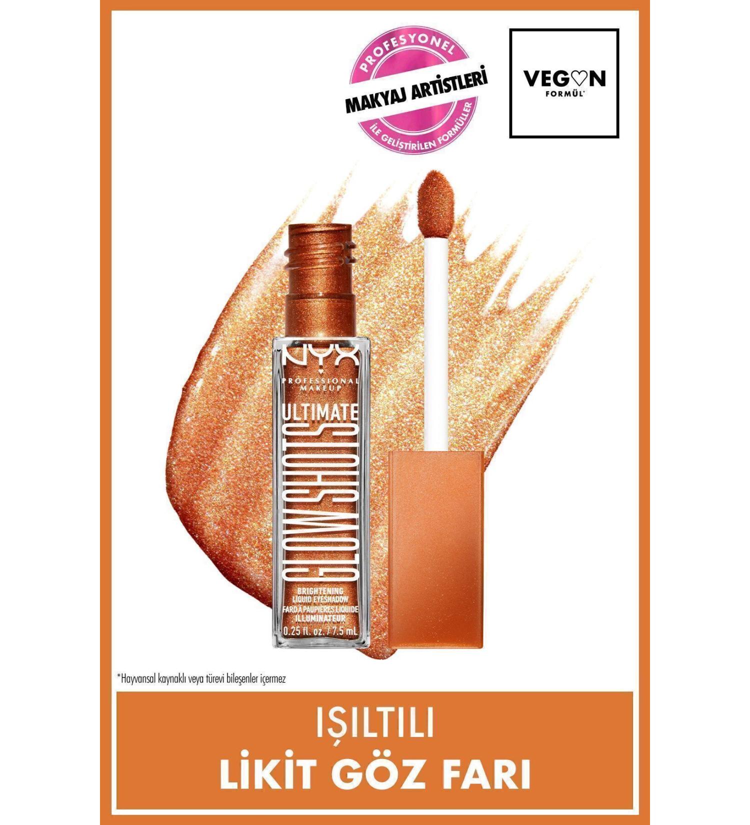 NYX Professional Makeup Ultimate Glow Shots Shimmering Liquid Eyeshadow - 10 Wow Cacao - Buy Online on GoSupps.com