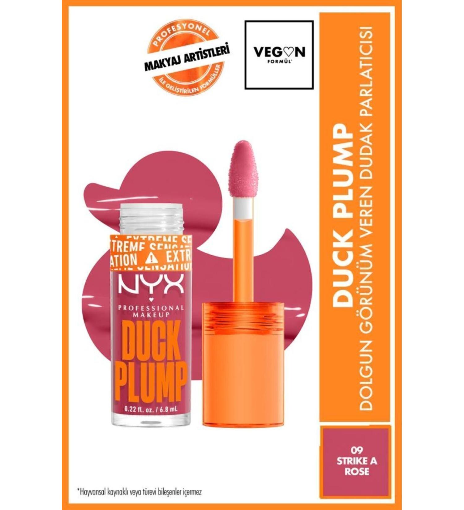 NYX Professional Makeup Duck Plump Lip Gloss - 09 Strike a Rose - Buy Online on GoSupps.com