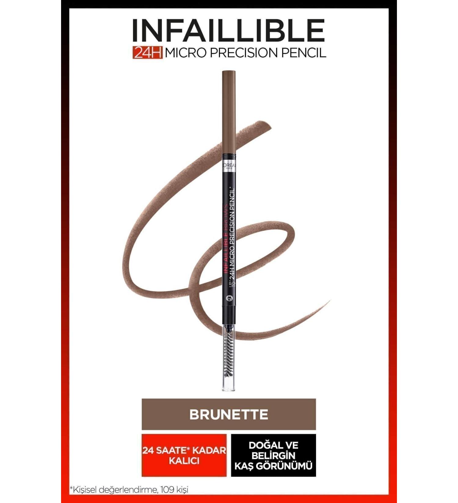 L'Oreal Paris Infaillible 24H Micro Precision Eyebrow Pencil - Brunette - Buy Online on GoSupps.com