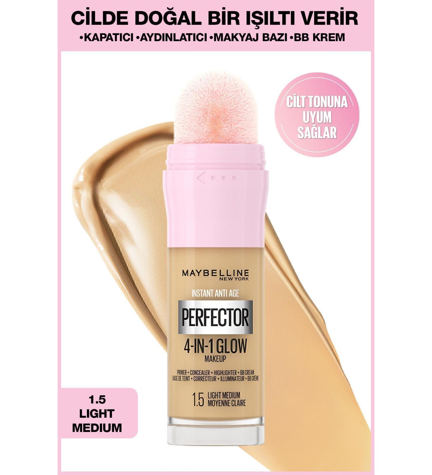 Maybelline New York Instant Perfector Glow 4 Effects in 1 Foundation - 1.5 Light Medium - Buy Online on GoSupps.com