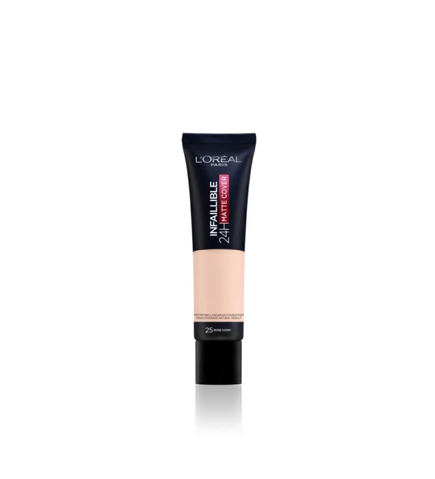 L'Oreal Paris L'or al Paris Infaillible 24h Matte Cover High Coverage Foundation - 25 Rose Ivory - Buy Online on GoSupps.com