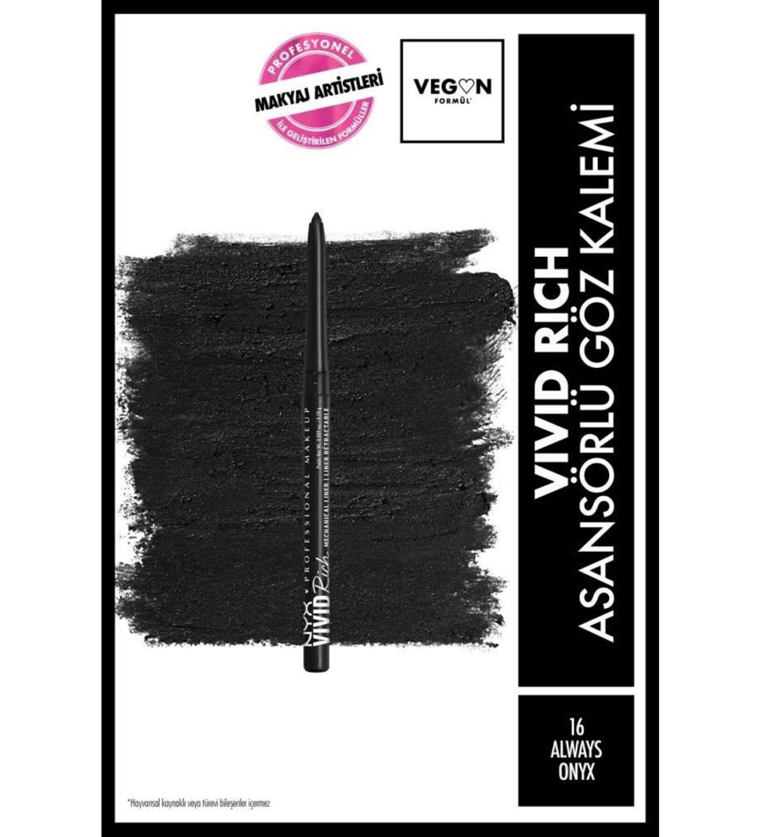 NYX Professional Makeup Vivid Rich Lift Eye Pencil - 16 Always Onyx - Buy Online on GoSupps.com