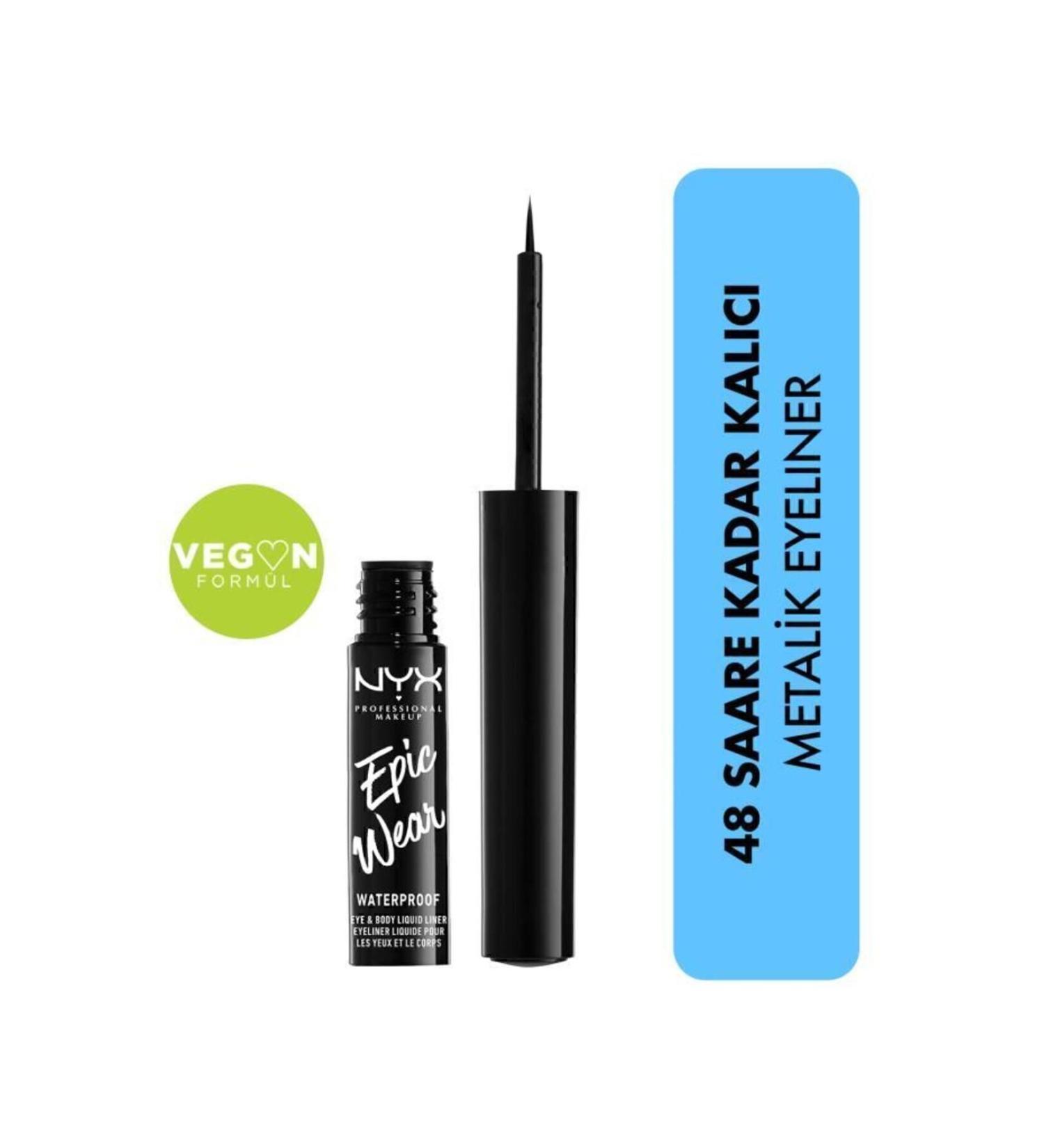 NYX Professional Makeup Eyeliner - Epic Wear Metallic Liquid Liner Black Metal - Buy Online on GoSupps.com