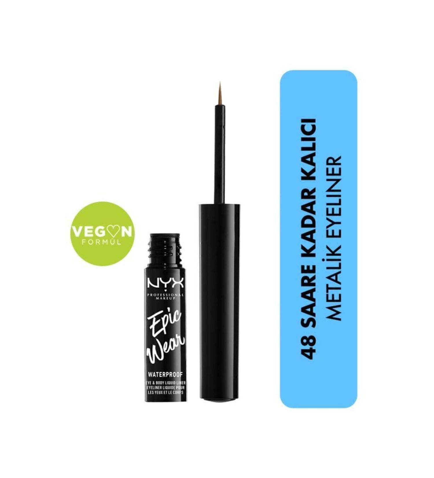 NYX Professional Makeup Eyeliner - Epic Wear Metallic Liquid Liner Brown Metal - Buy Online on GoSupps.com