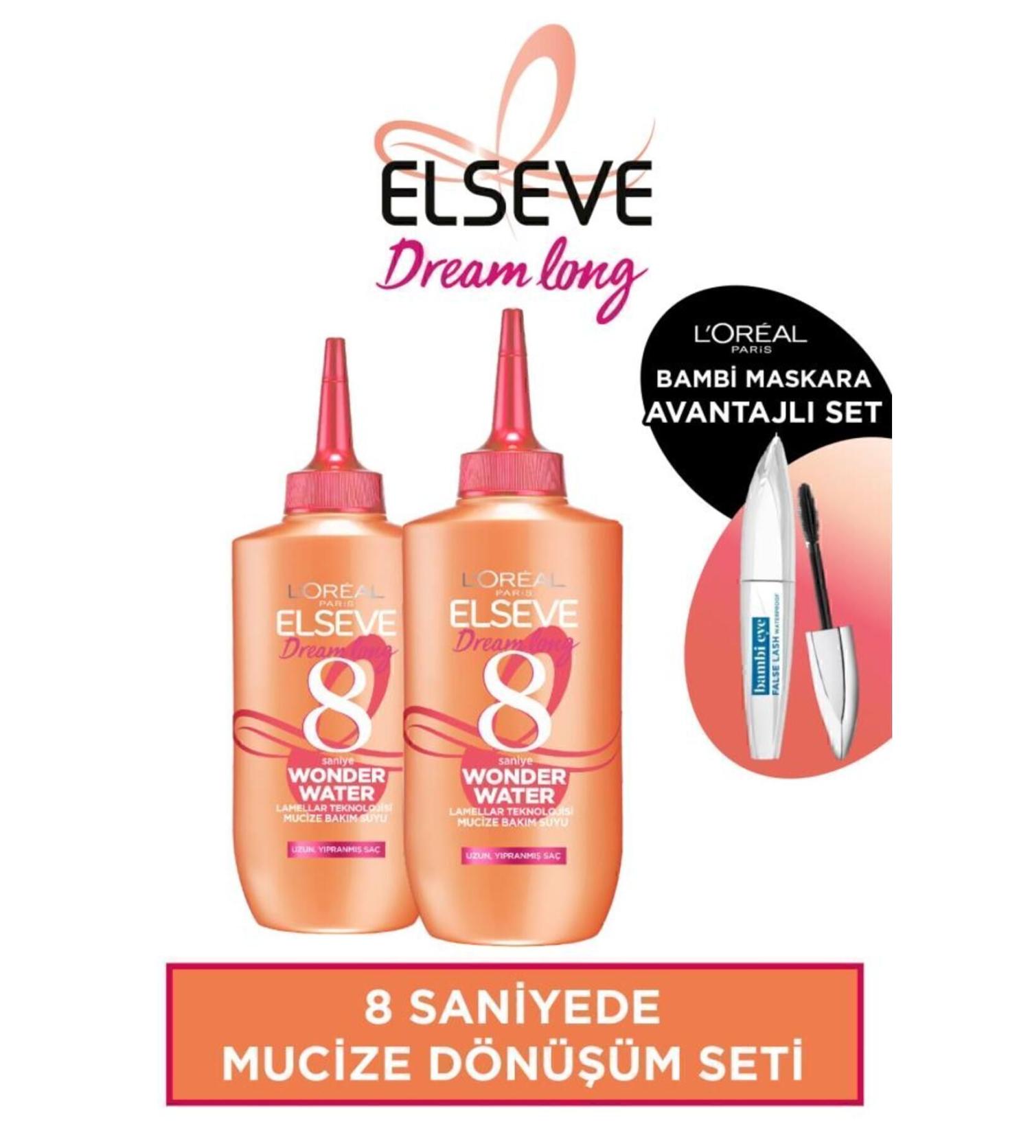 Elseve Dream Long Wonder Water Miracle Care Water 200ml X2 & Bambi Eye Waterproof Mascara Advantage Set - Buy Online on GoSupps.com
