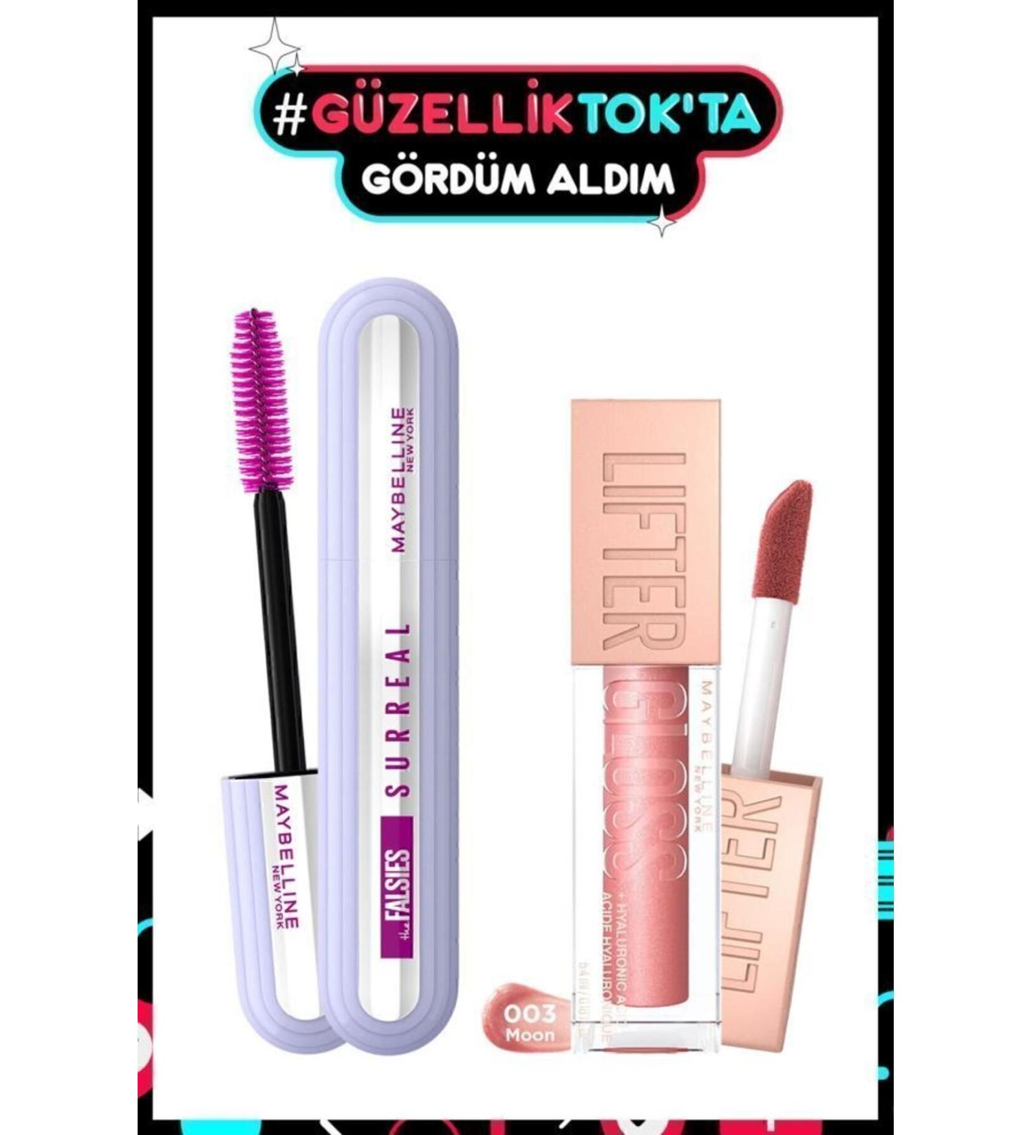 Maybelline New York Falsies Surreal Mascara & Lifter Gloss Moisturizing Lip Gloss - 003 Moon - Buy Online on GoSupps.com