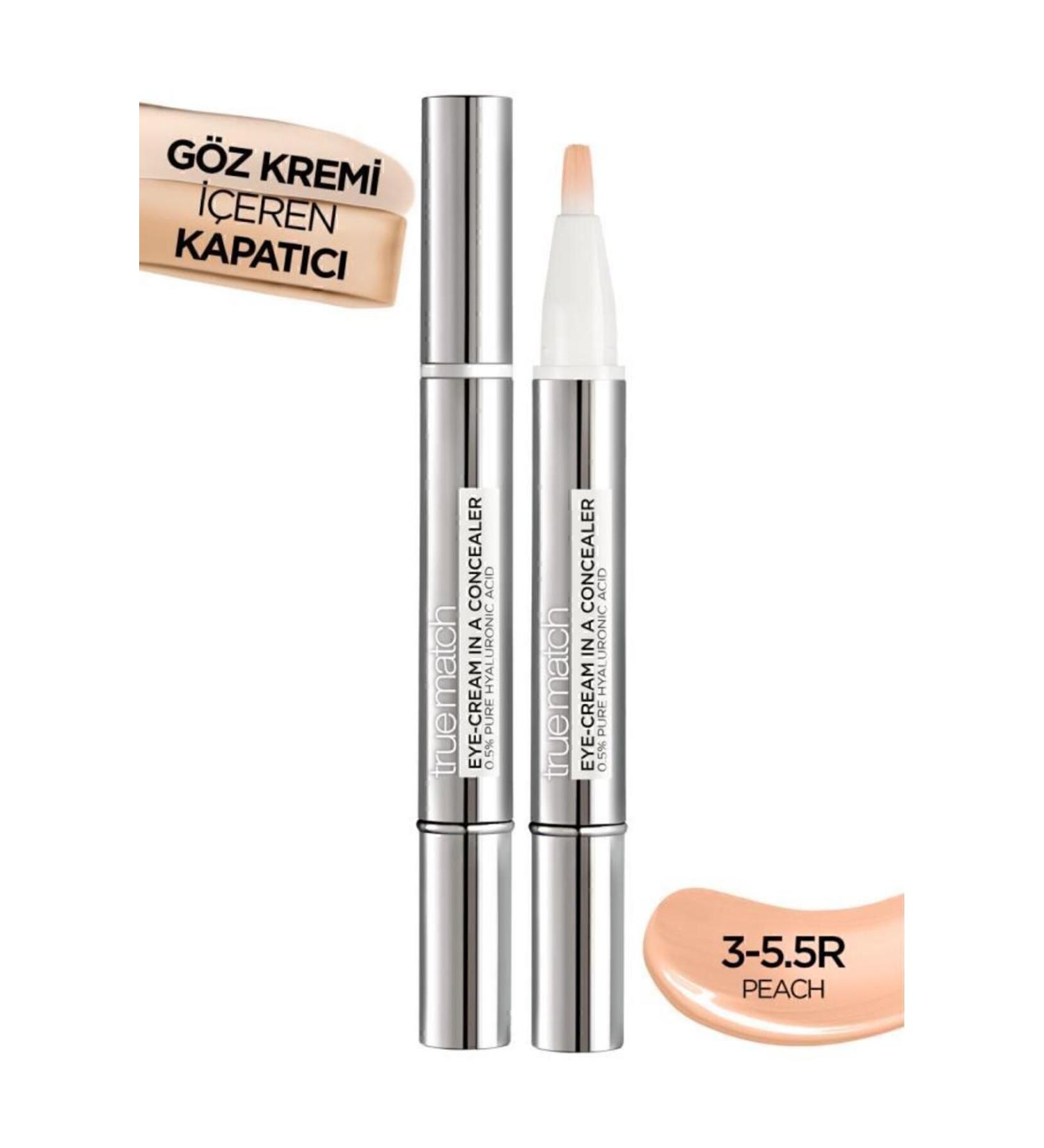 L'Oreal Paris True Match Eye Cream Concealer 2 in 1 3-5.5R Peach - Buy Online on GoSupps.com