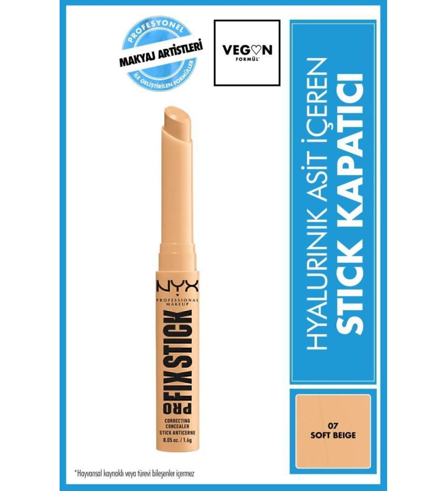NYX Professional Makeup Pro Fix Stick Concealer - 07 Soft Beige - Buy Online on GoSupps.com