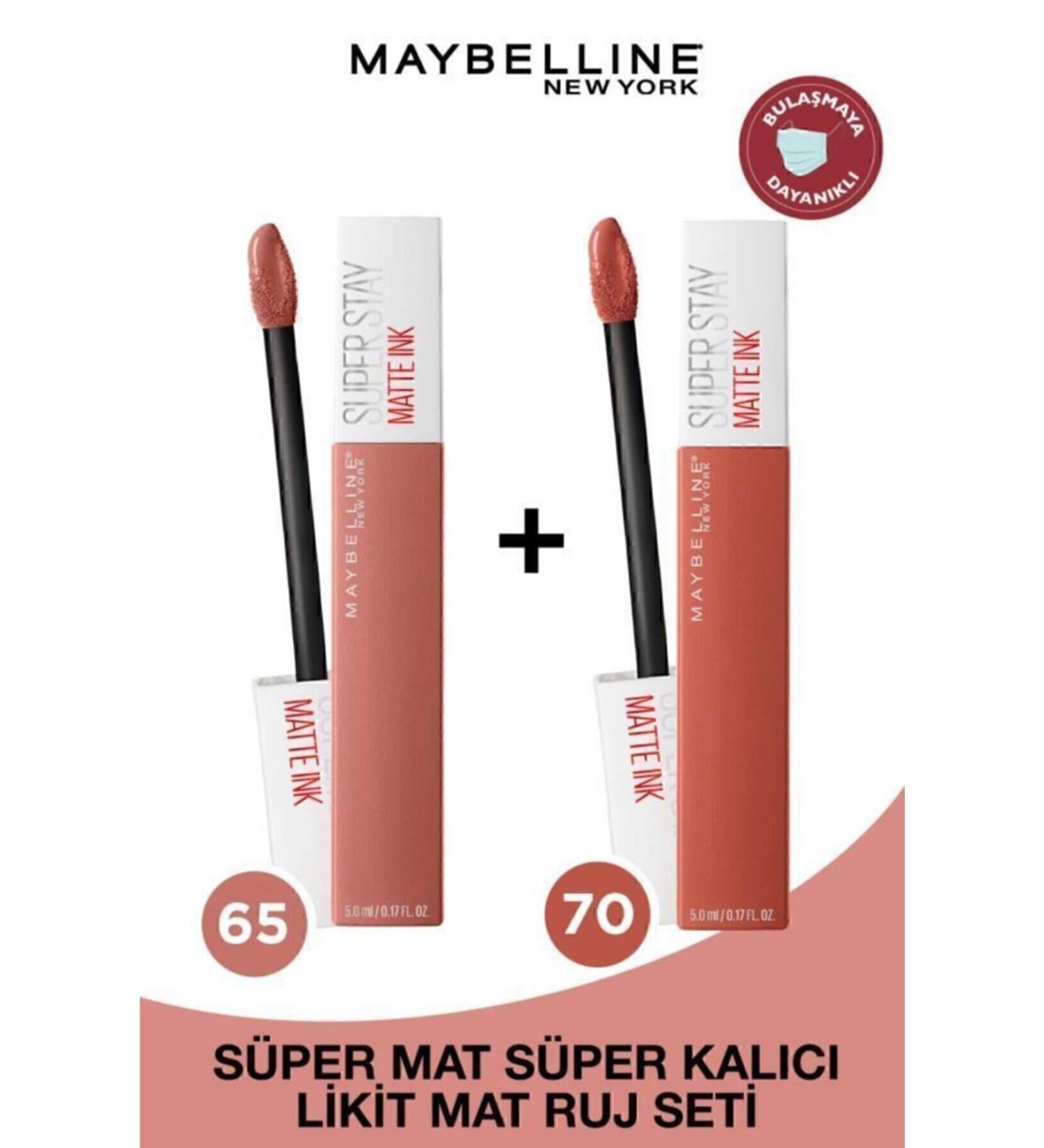 Maybelline New York Super Stay Matte Ink Liquid Matte Lipstick - 65 Seductress - Nude + 70 Amazonian - Brown Duo Set - Buy Online on GoSupps.com