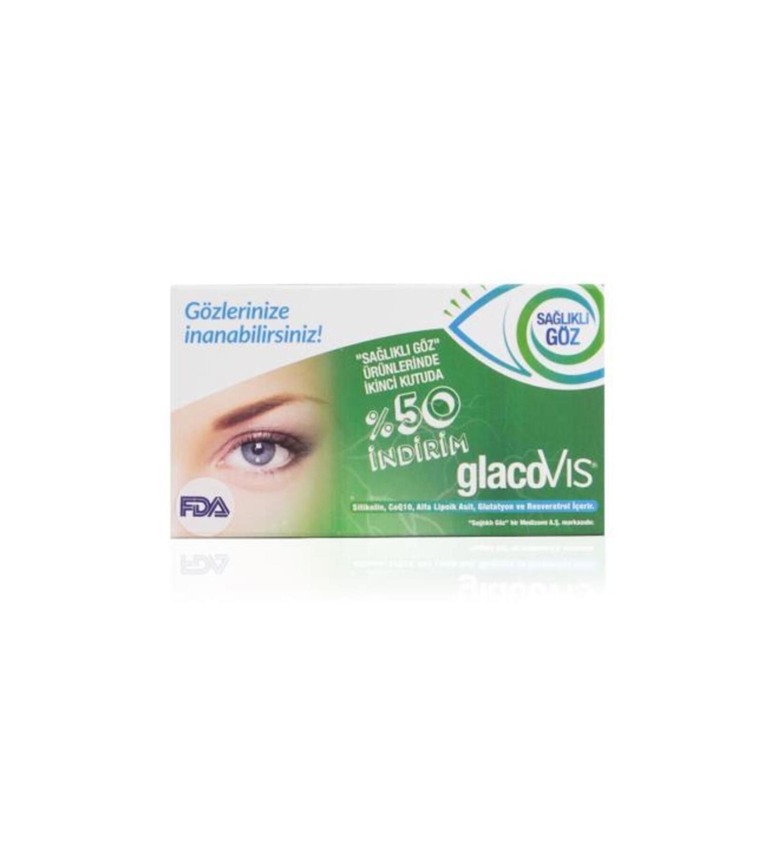 Healthy Eye Medizane Glacovis Food Supplement - 2nd P 2x30 Capsules