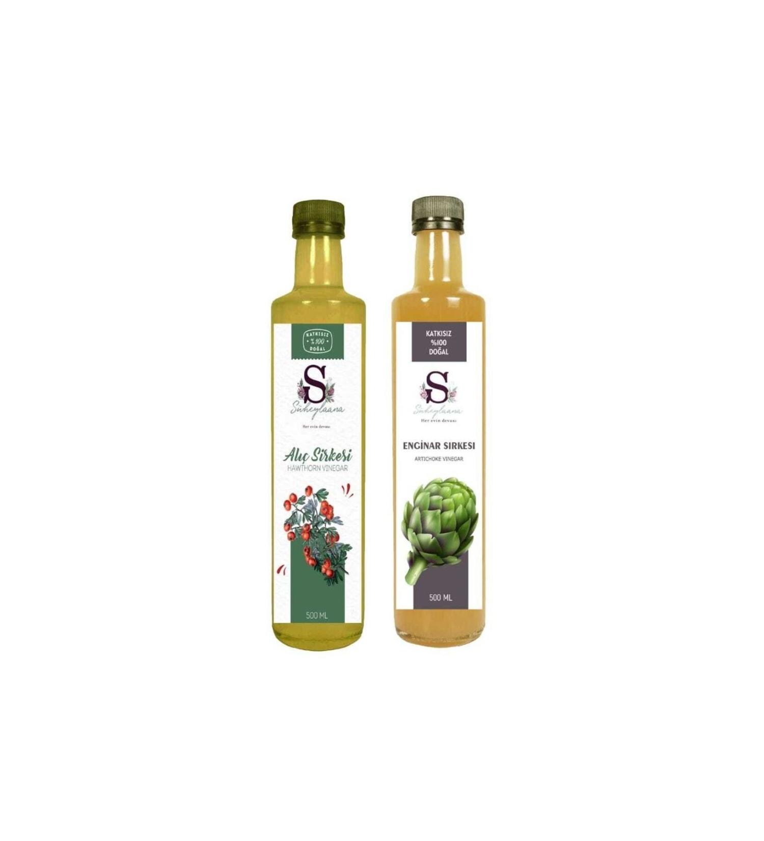 Suheylaana Natural Hawthorn Vinegar 500 Ml And Natural Artichoke Vinegar 500 Ml