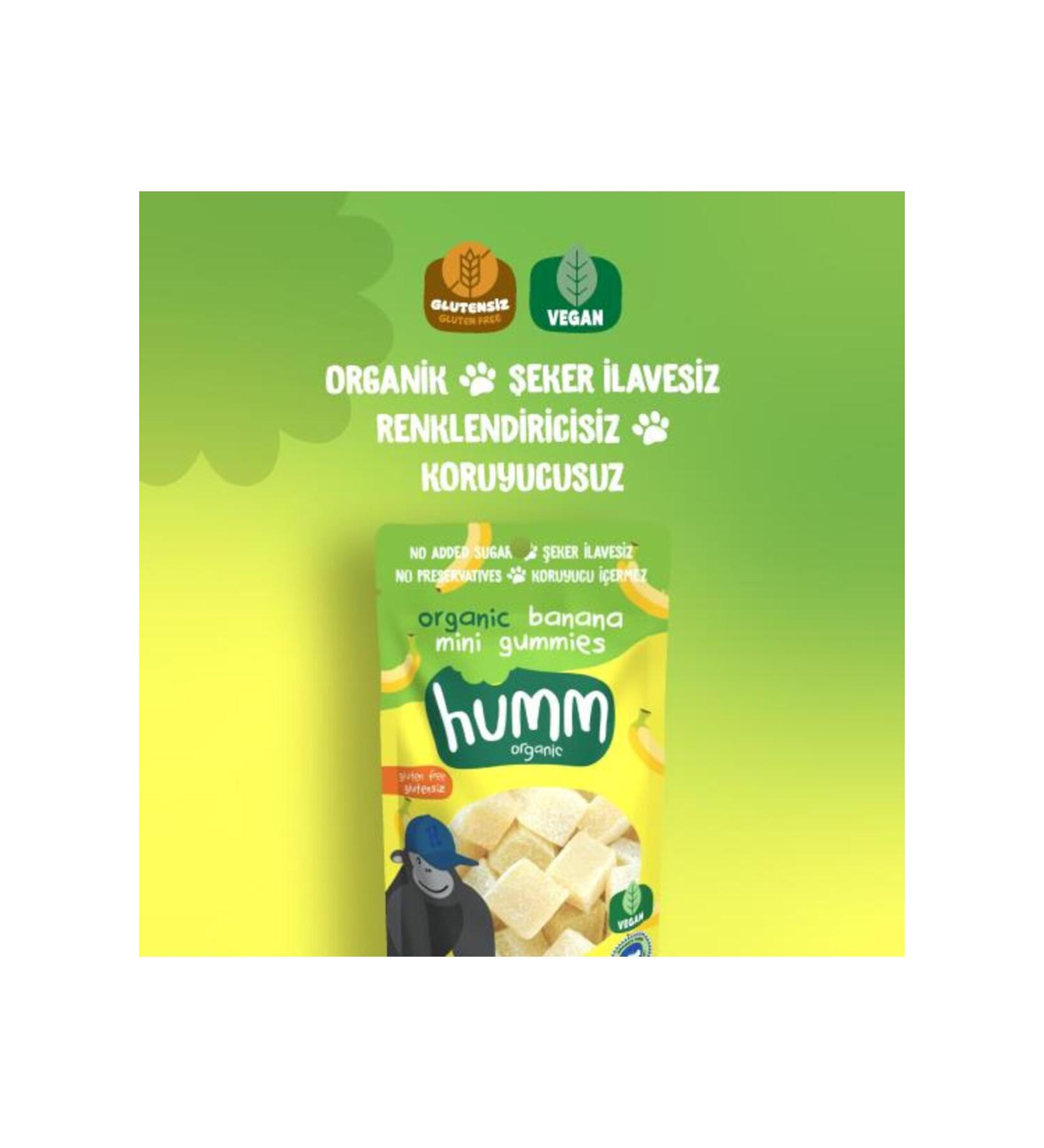Humm Organic Banana Gluten Free Vegan Mini Cubes 30 gr
