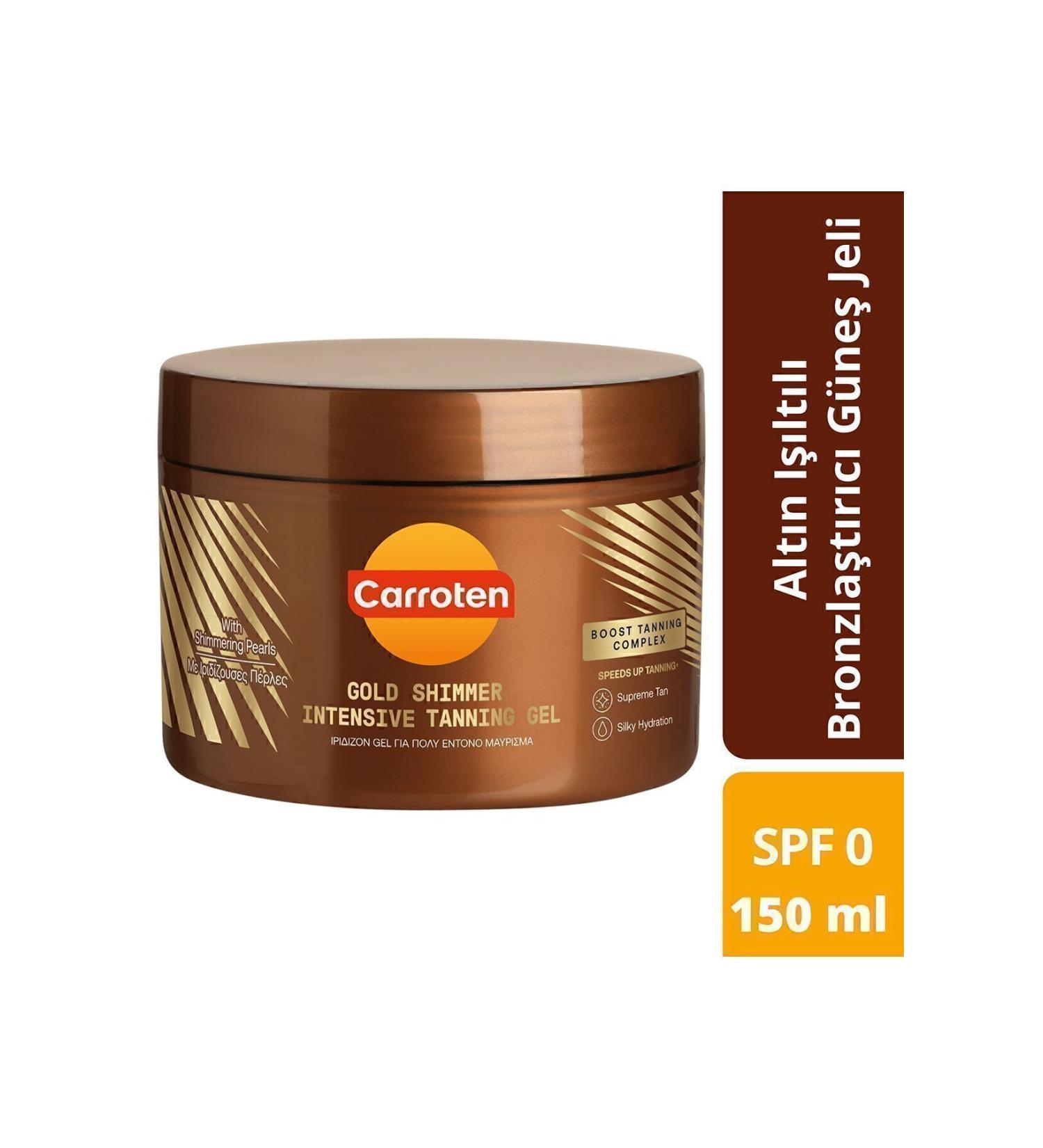 Carroten Gold Shimmer Tanning SPF-Free Golden Shimmer Bronzing Sun Gel 150ml - Buy Online on GoSupps.com