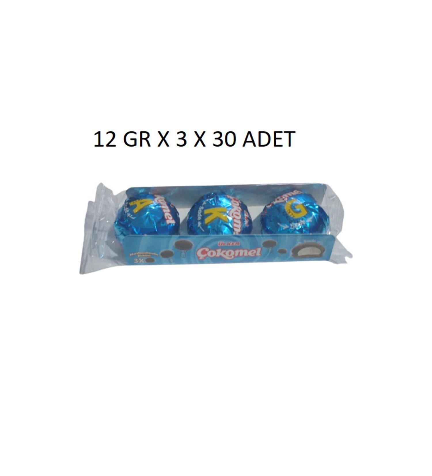 Ulker Cokomel Plain 12 Gr X 3 X 30 Grams