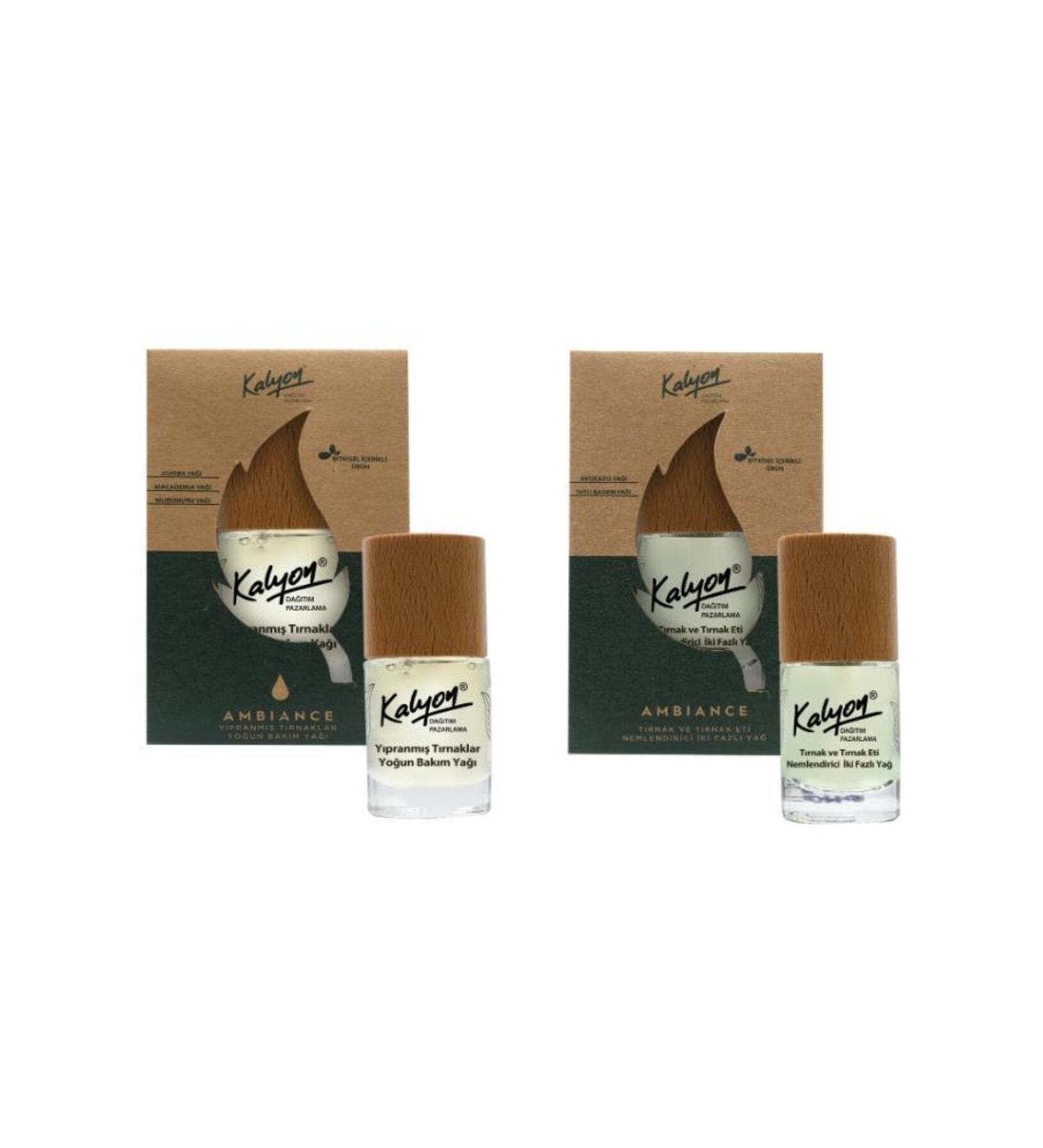 Kalyon Herbal Damaged Nails Intensive Care Oil 11 Ml + Nail and Cuticle Moisturizer Two Phase