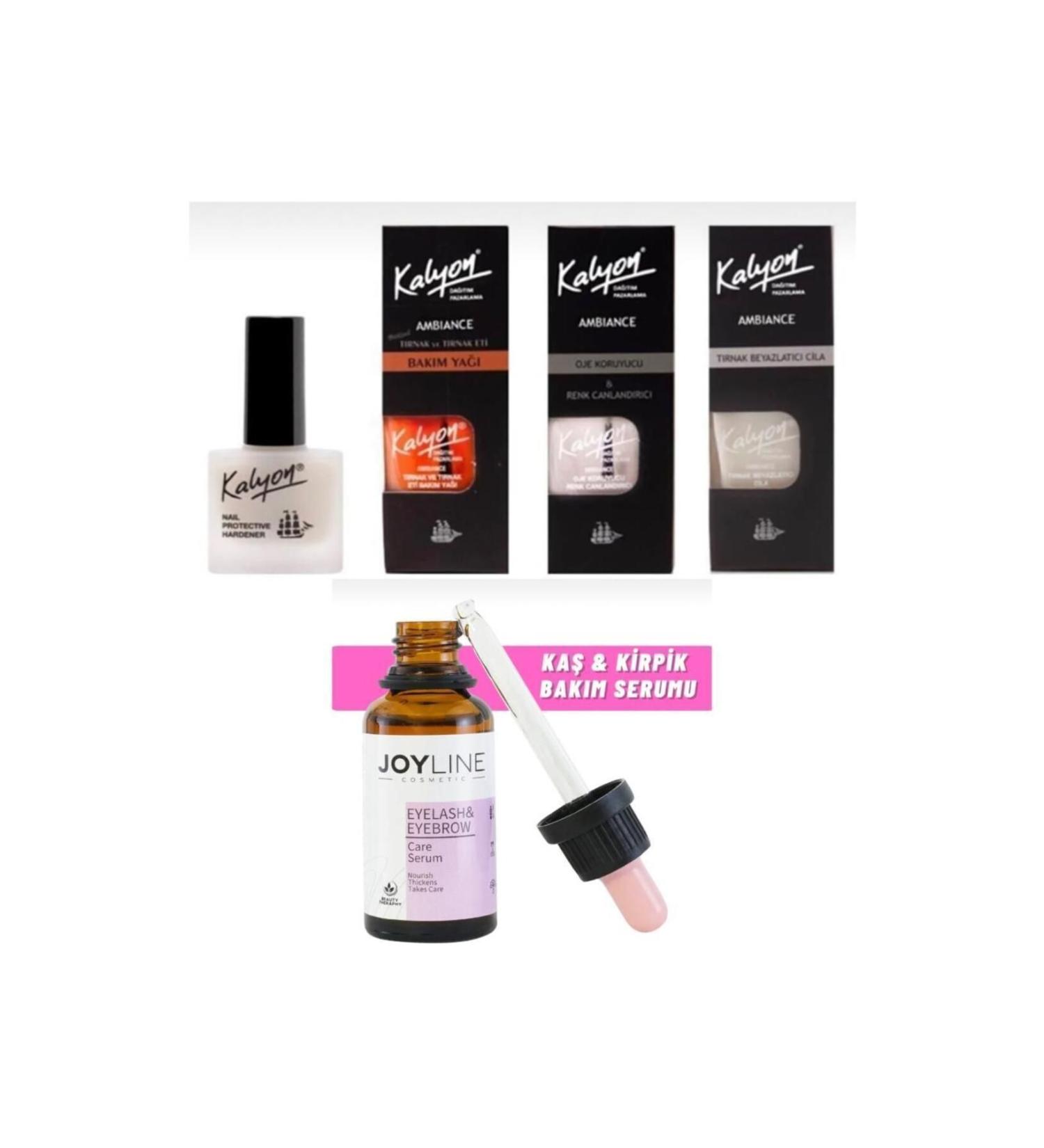 Kalyon Care Oil Protective Whitening 4 Piece Set + Joy Line Eyebrow Eyelash Repair Extender