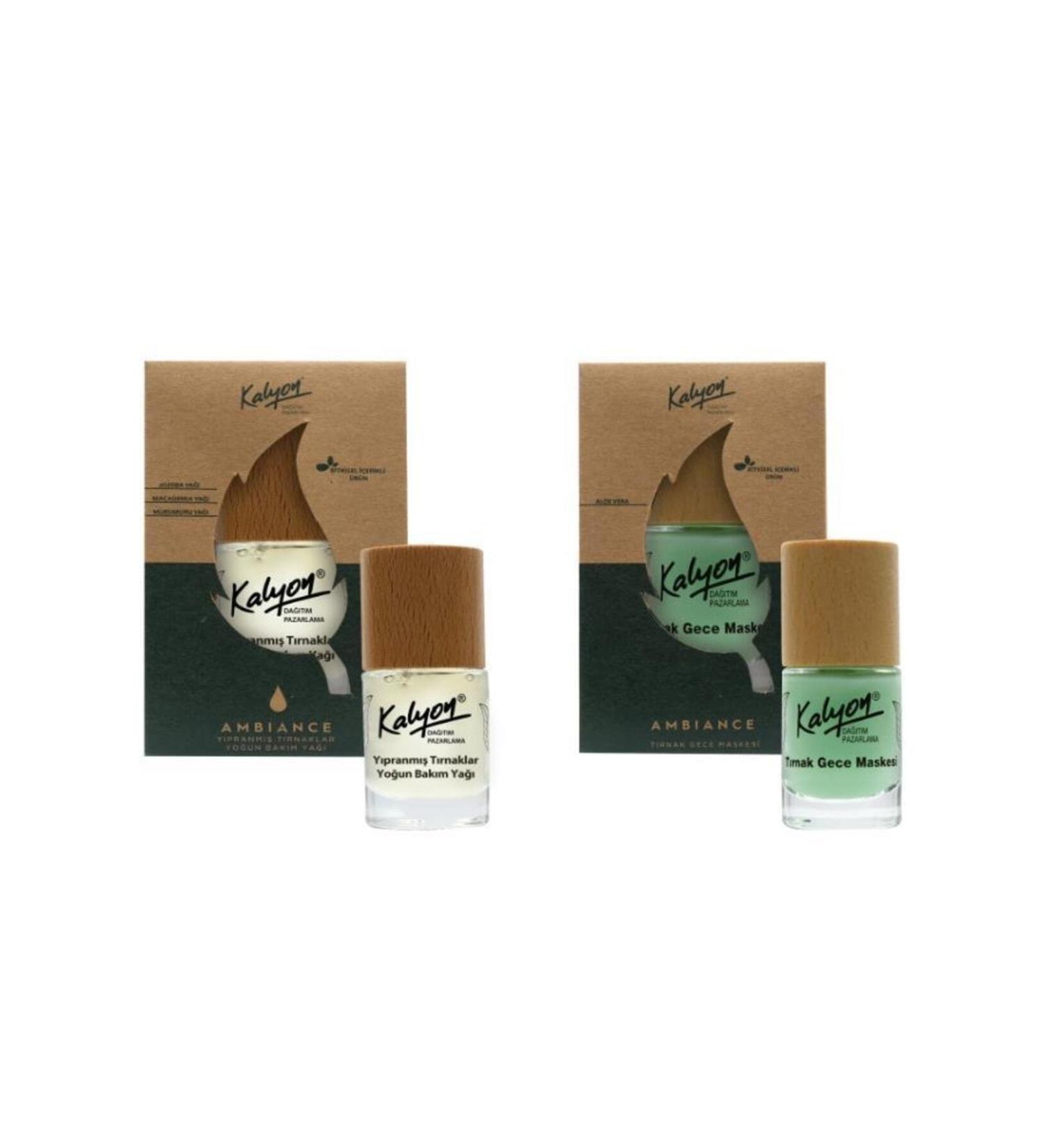 Kalyon Herbal Damaged Nails Intensive Care Oil 11 Ml + Nail Night Mask 11 Ml