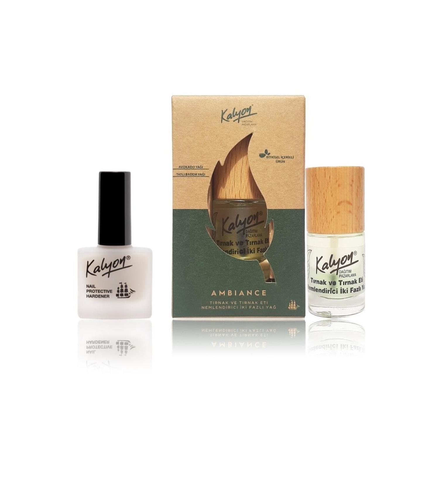 Kalyon Nail Hardener + Herbal Nail and Cuticle Moisturizing Two Phase Oil 11 Ml