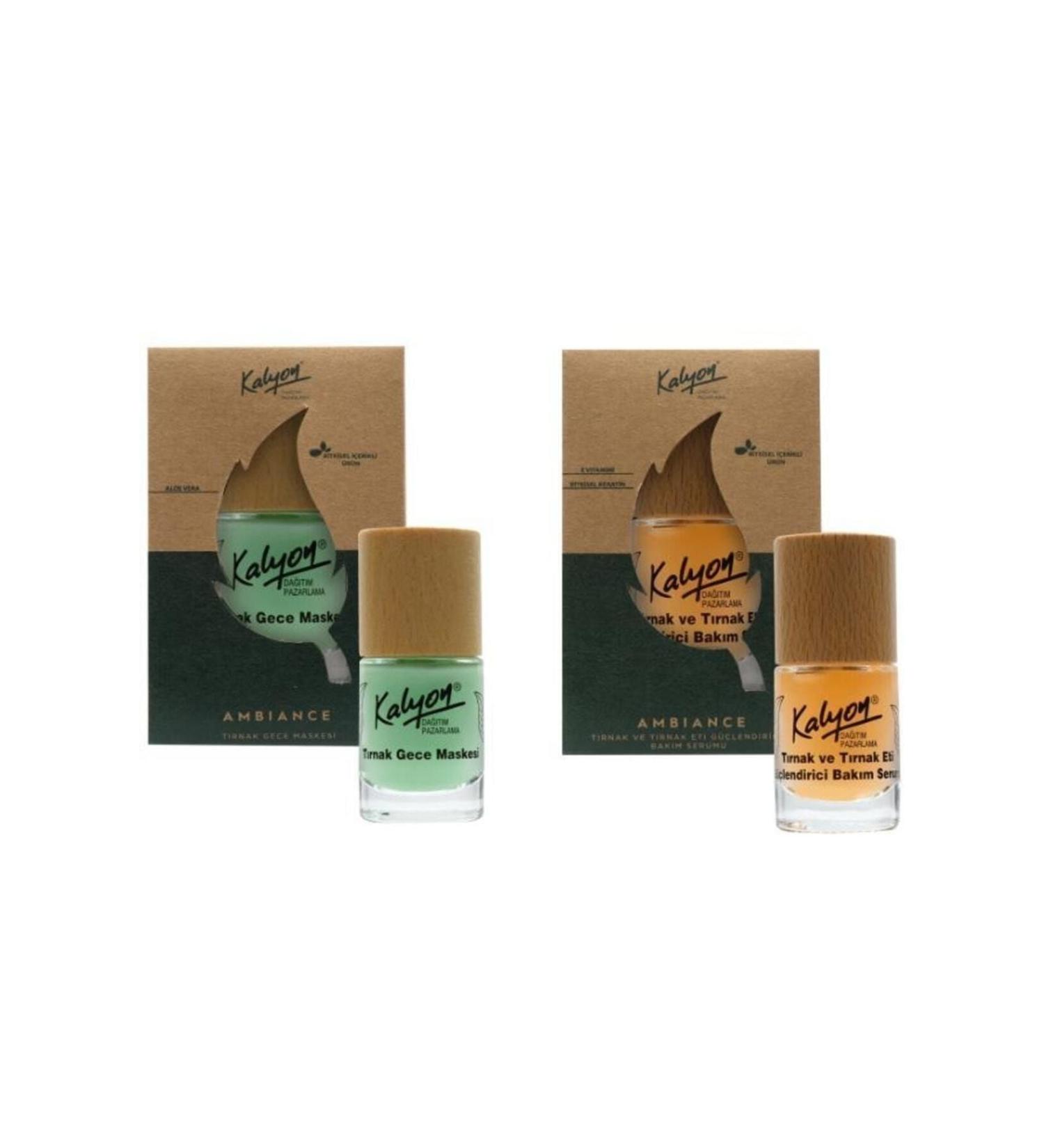 Kalyon Herbal Nail and Cuticle Strengthening Care Serum 11 Ml + Nail Night Mask 11 Ml-