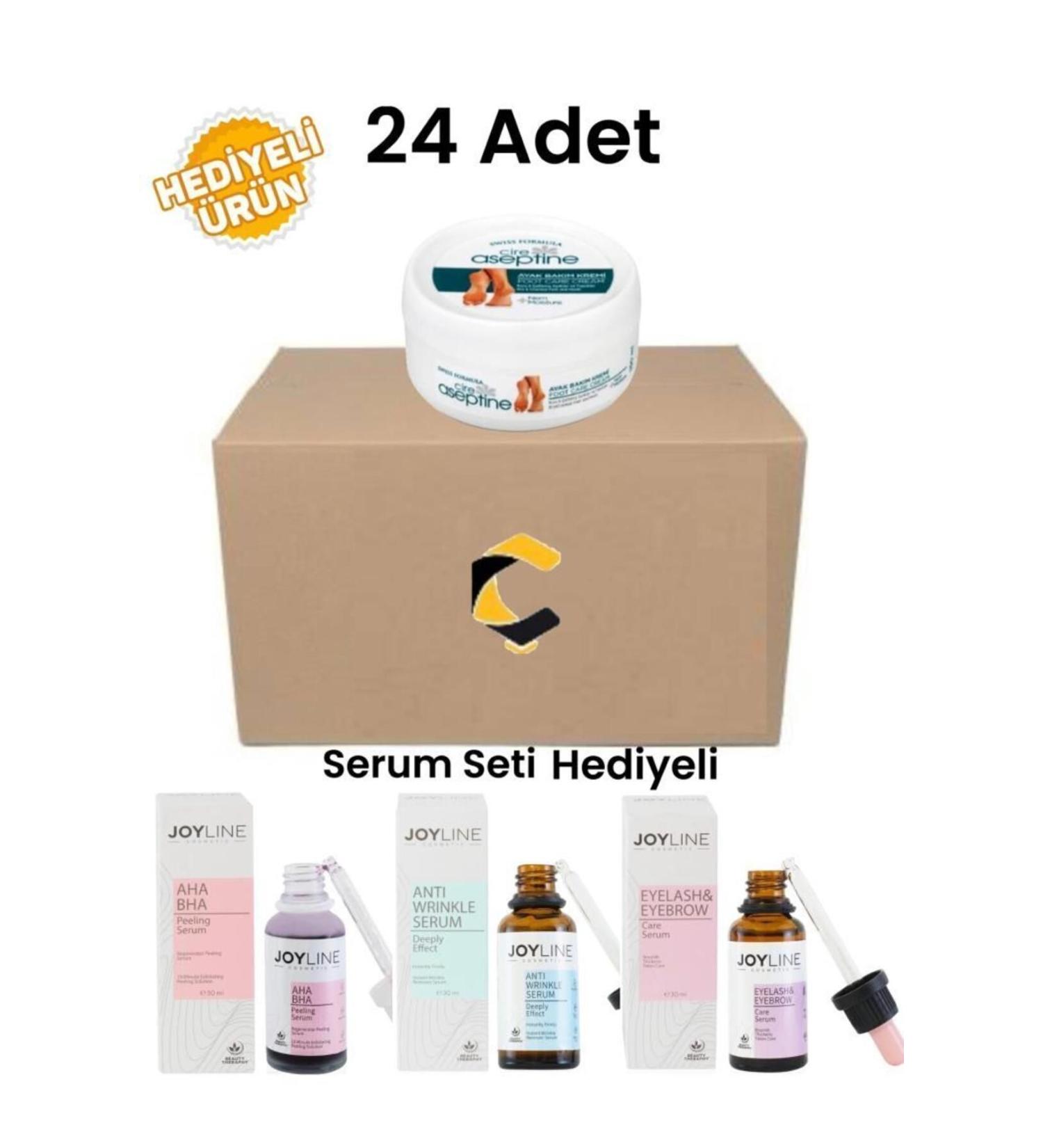 Cire Aseptine Foot Care Cream 150 ml 24 Pieces + Joy Line 3 Piece Set