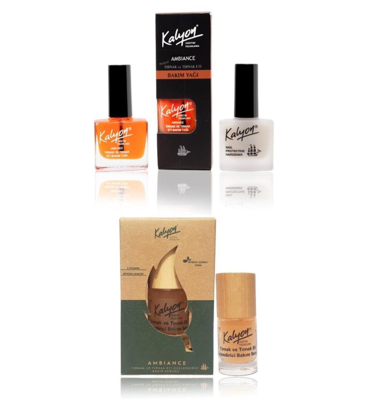 Kalyon Nail Hardener + Care Oil + Herbal Nail and Cuticle Strengthening Care Serum