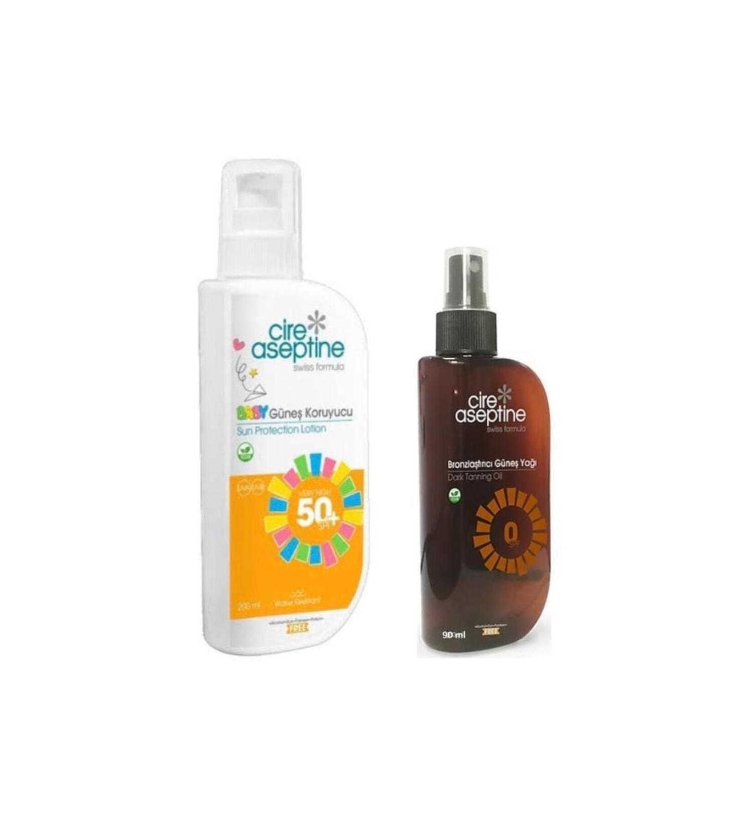 Cire Aseptine Sunscreen Baby 50 Spf 200ml + Bronzing Sun Oil 0 Spf 90ml