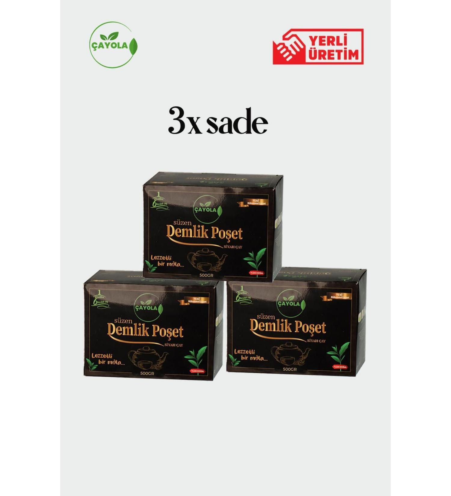 cayola 3-PACK PLAIN TEA POT BAGS PREMIUM TEA