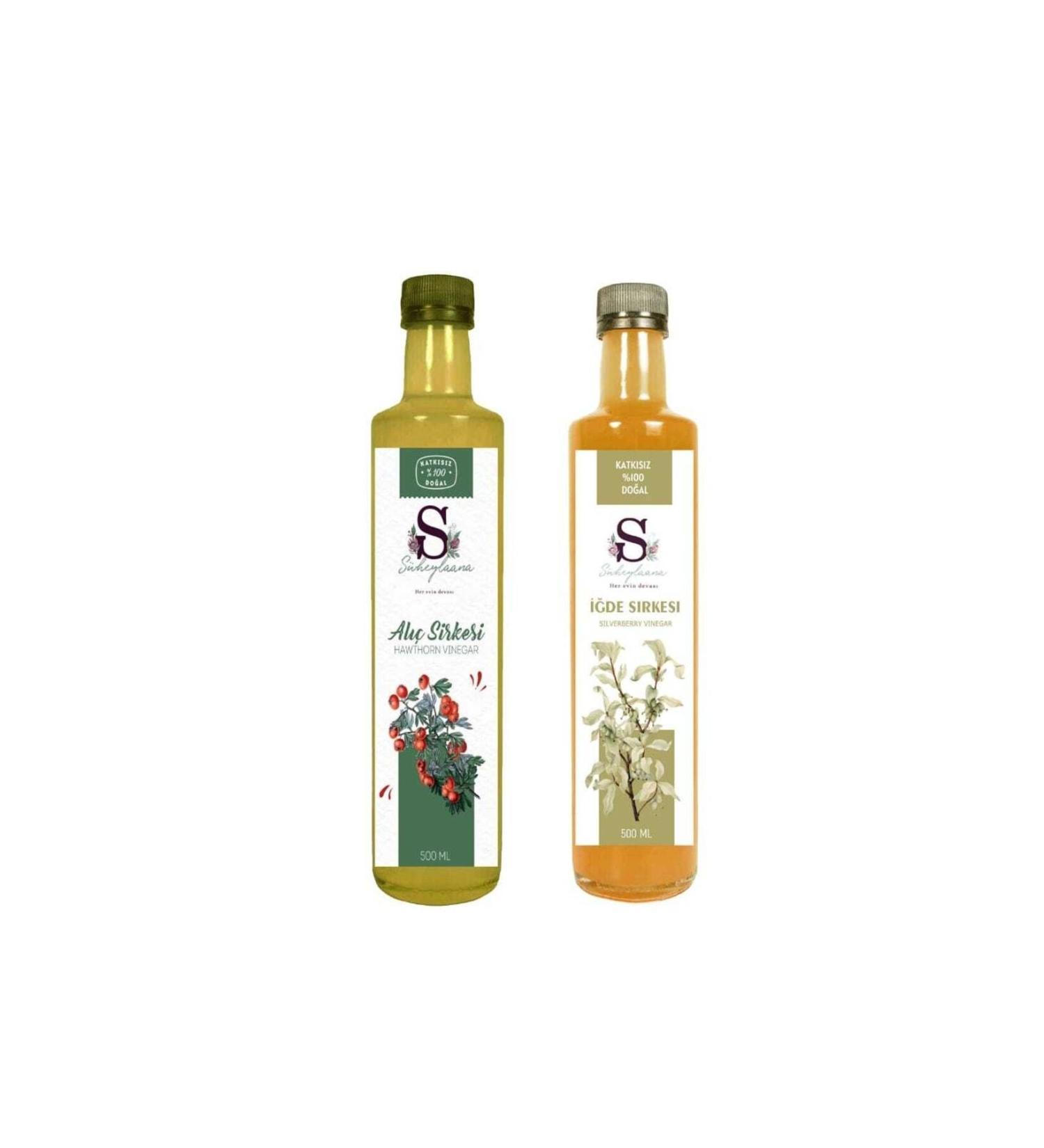 Suheylaana Natural Hawthorn Vinegar 500 Ml And Oleaster Vinegar 500 Ml