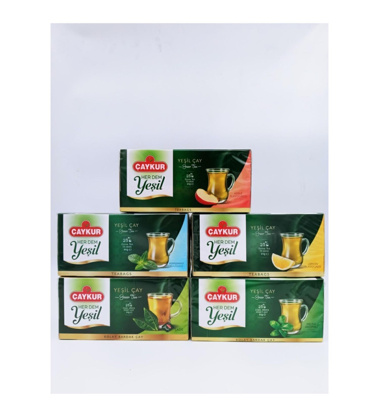aykur Evergreen Tea Plain Mint Lemon Melissa and Apple Filtered Tea Bag 40 gr