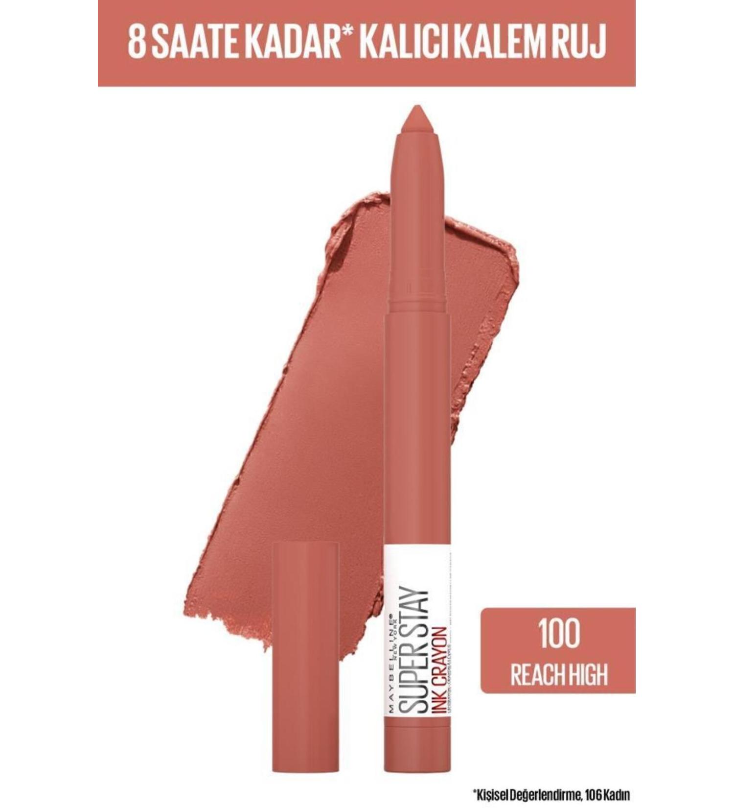 Maybelline New York Super Stay Ink Crayon Pencil Matte Lipstick - Spiced Up - 100 Reach High - Buy Online on GoSupps.com