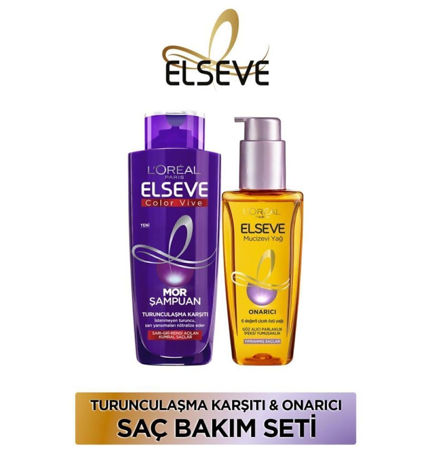 Elseve Anti-Orange Purple Shampoo 200 ml Miraculous Revitalizing Care Oil 100 ml - Buy Online on GoSupps.com