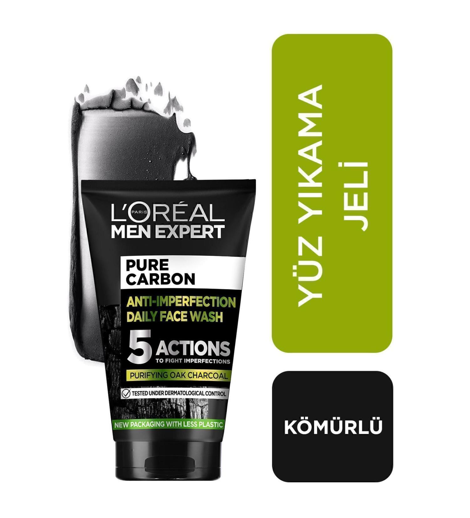 L'Oreal Paris Men Expert Pure Charcoal Face Wash Gel Fighting Against Skin Problems 100ml - Buy Online on GoSupps.com