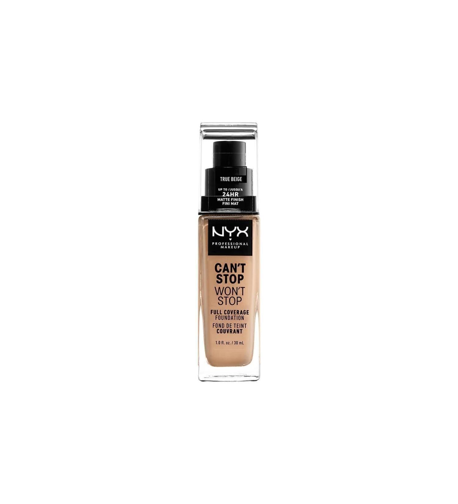 NYX Professional Makeup Foundation - Can't Stop Won't Stop Full Coverage Foundation 08 True Beige 30 ml 800897157258 - Buy Online on GoSupps.com