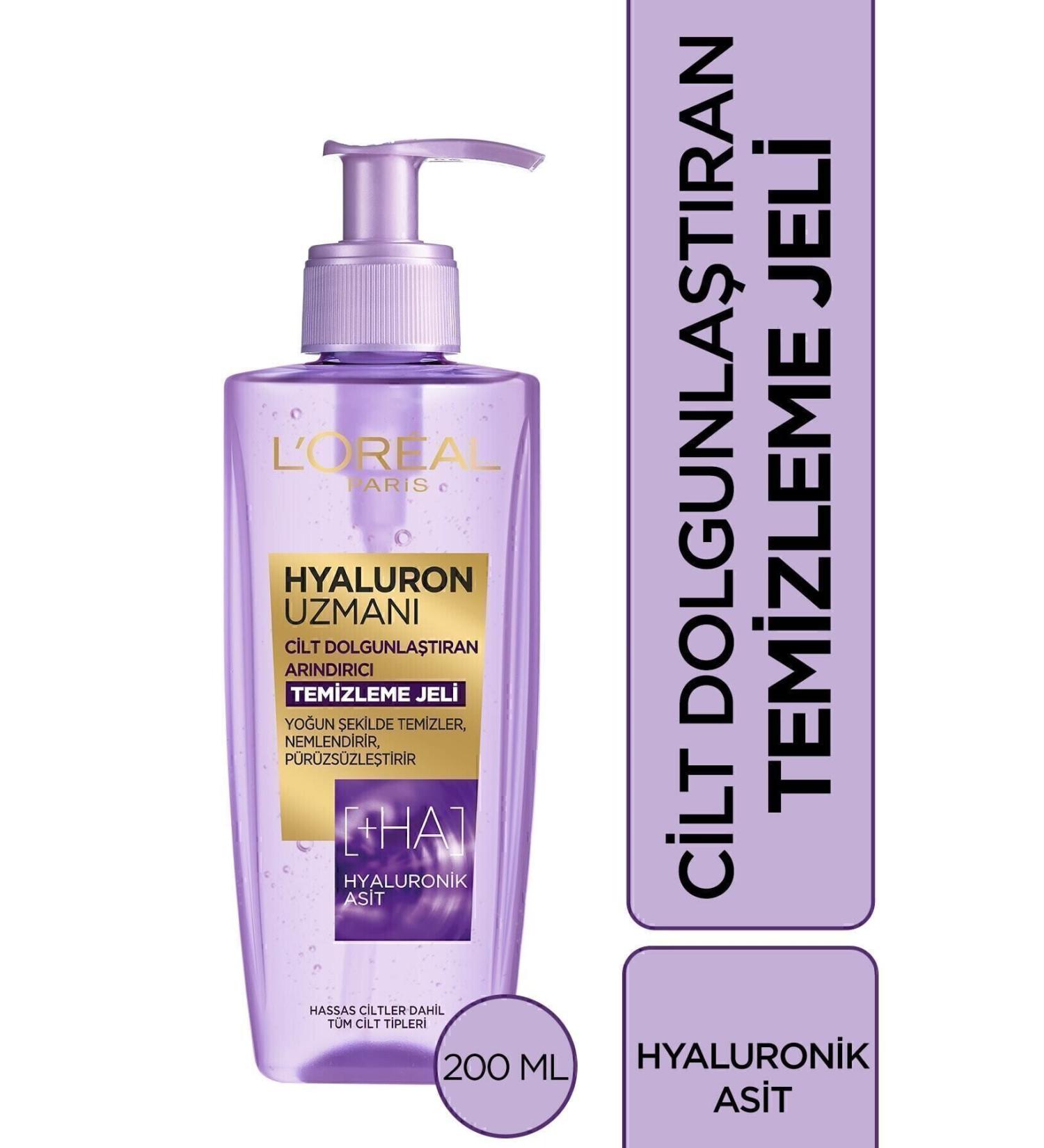 L'Oreal Paris Hyaluron Expert Skin Plumping Purifying Facial Cleansing Gel Hyaluronic Acid 200ml - Buy Online on GoSupps.com