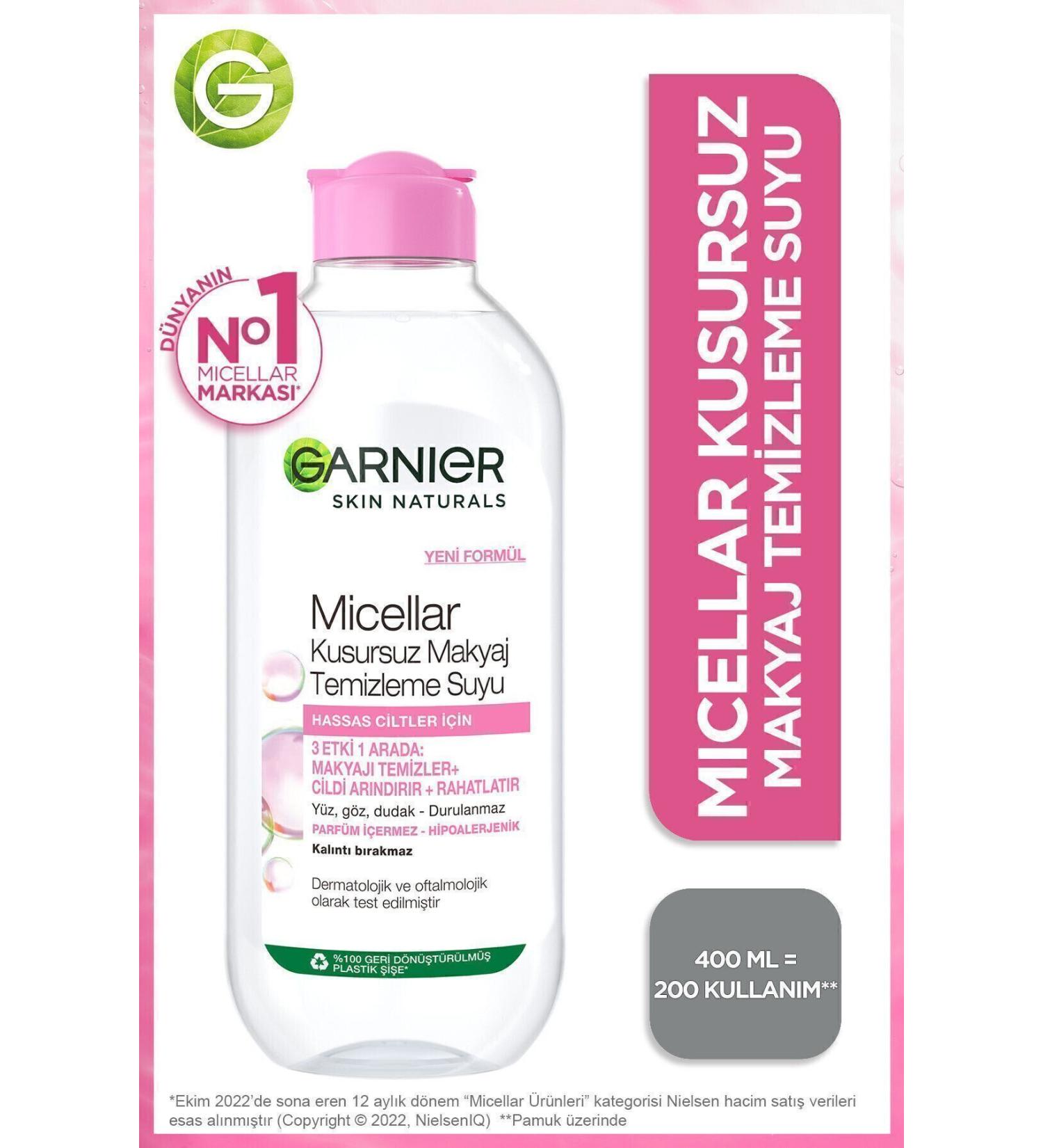 Garnier Micellar Flawless Make-Up Remover Water 400 ml - Buy Online on GoSupps.com