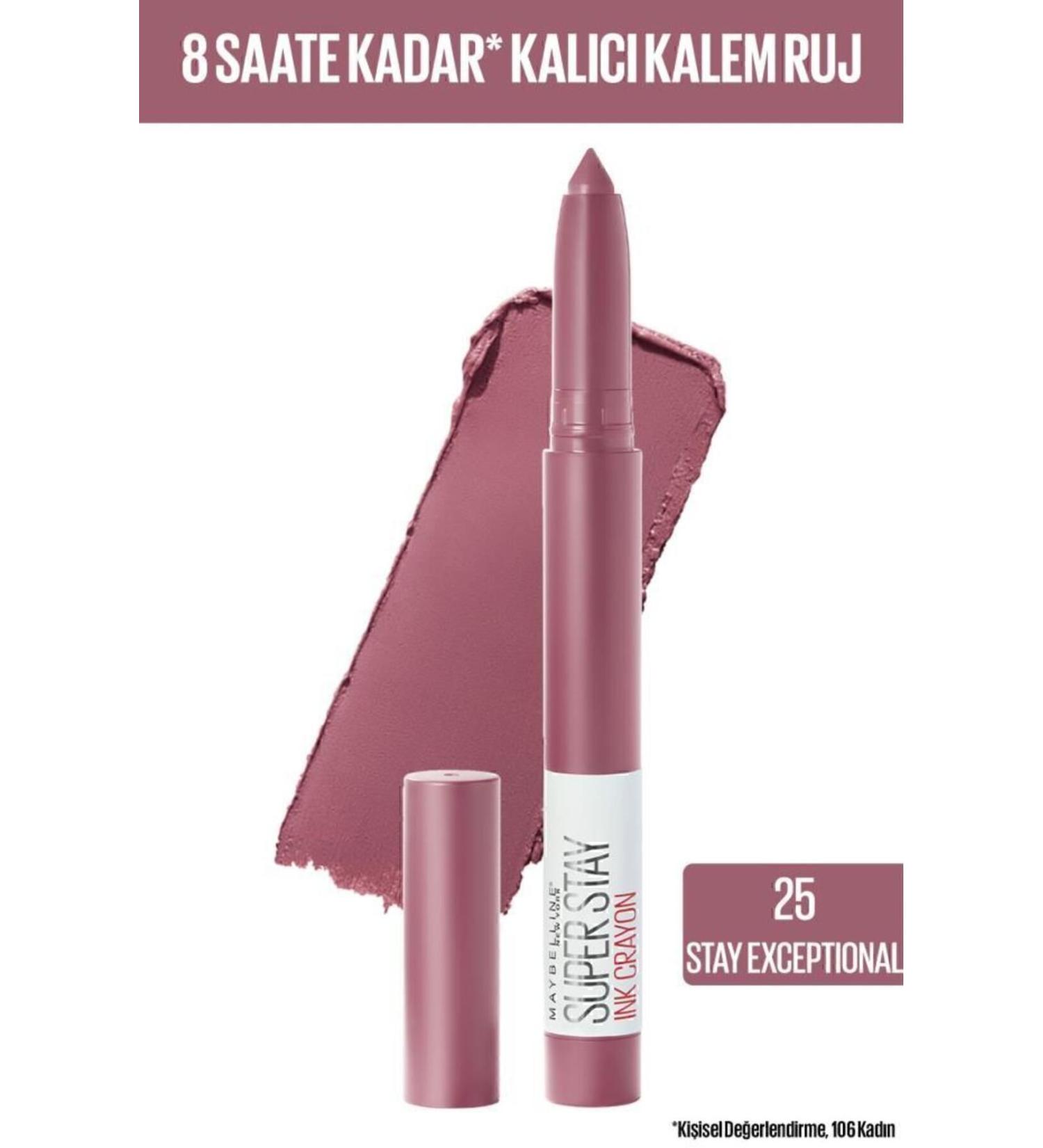 Maybelline New York Super Stay Ink Crayon Pencil Matte Lipstick - 25 Stay Exceptional - Buy Online on GoSupps.com