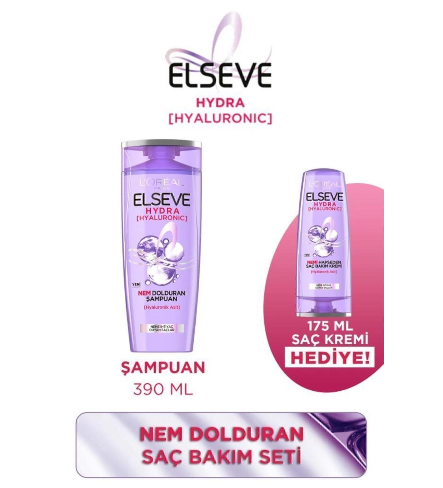 Elseve Hydra Hyaluronic Moisture Filling Shampoo 360ml & Moisture Locking Hair Care Conditioner 175ml - Buy Online on GoSupps.com