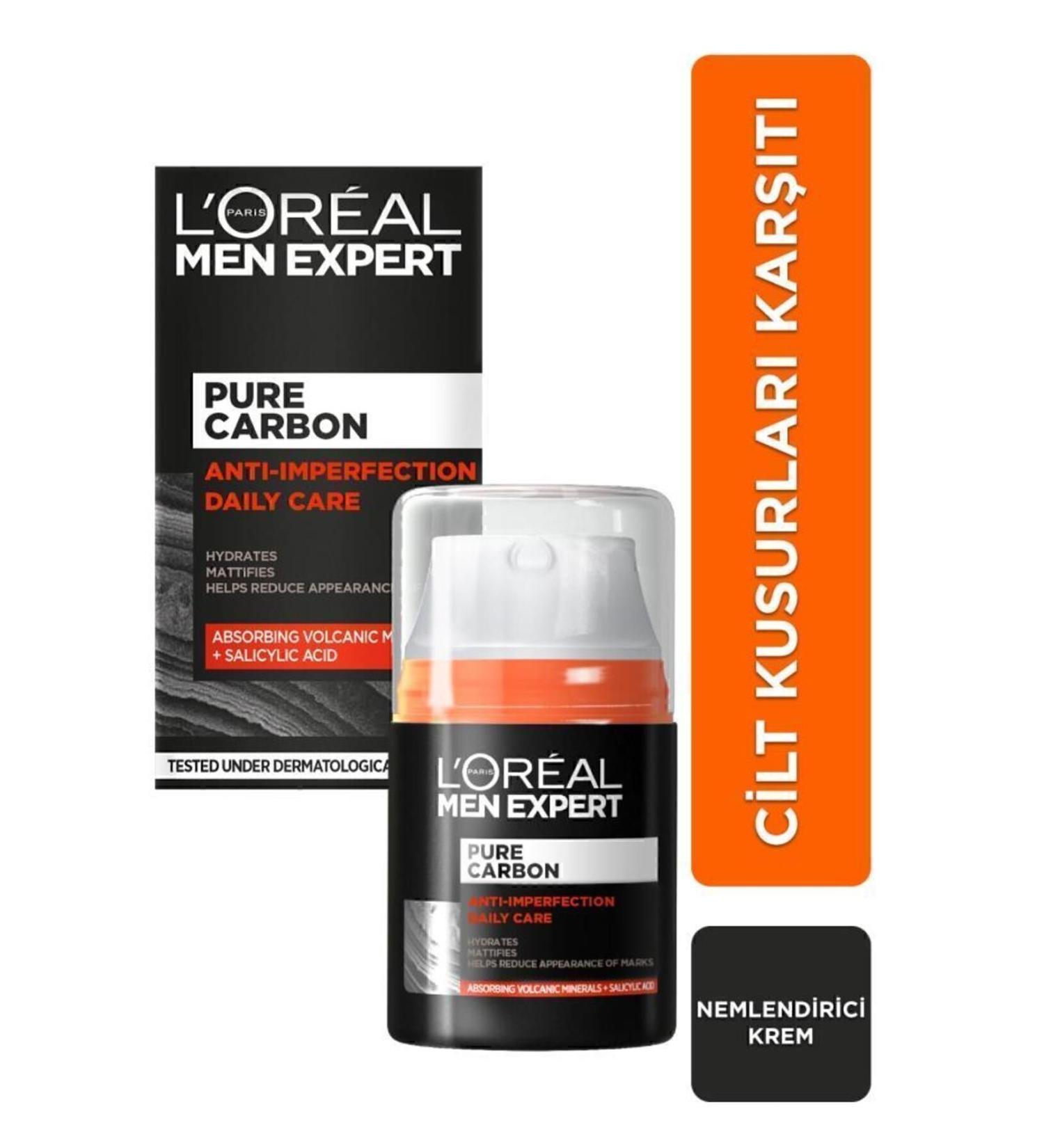 L'Oreal Paris Men Expert Pure Carbon Anti-Skin Problems Daily Moisturizing Cream 50ml - Buy Online on GoSupps.com