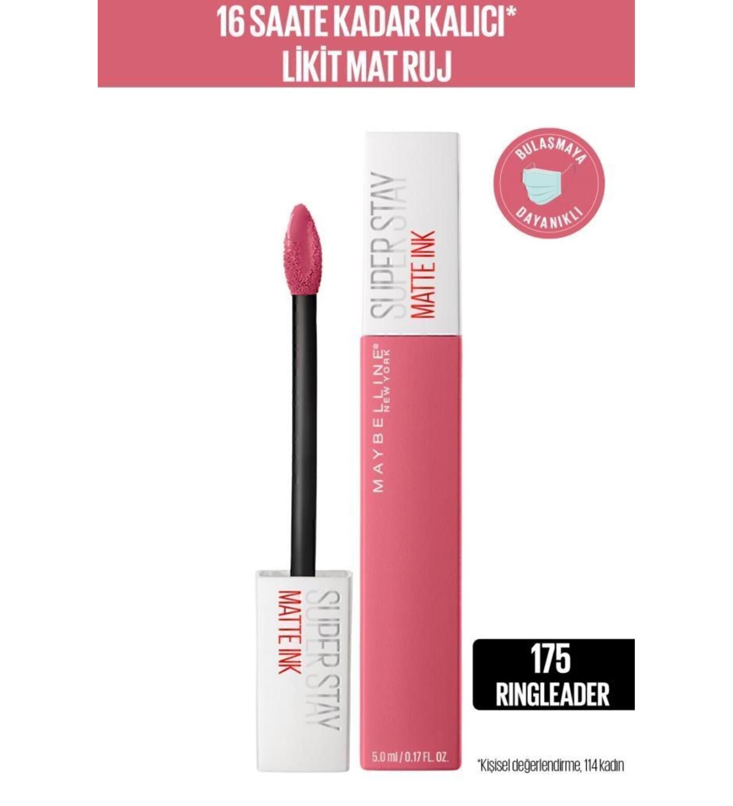 Maybelline New York Super Stay Matte Ink Likit Mat Ruj - 175 Ringleader - Pembe - Buy Online on GoSupps.com
