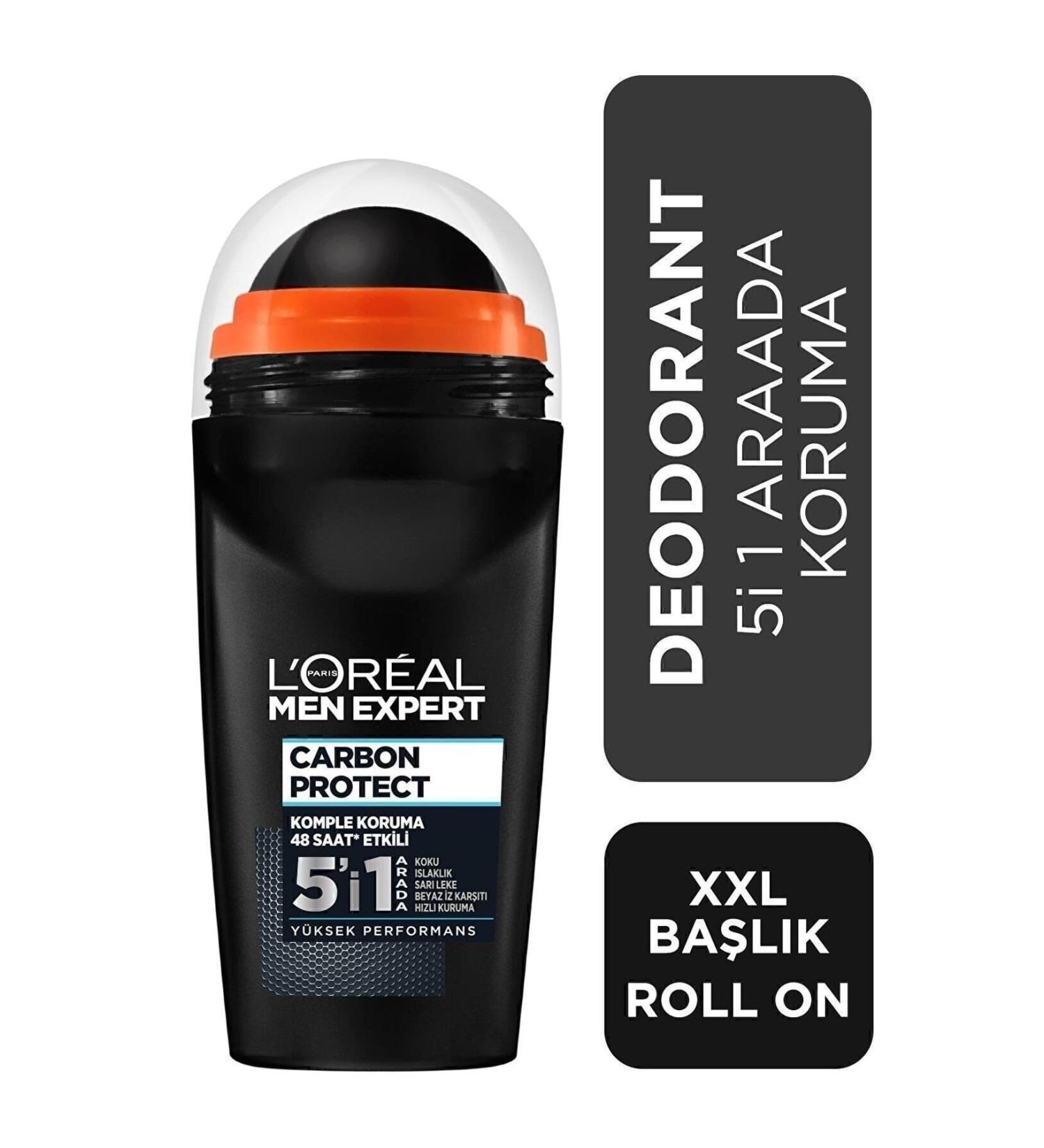 L'Oreal Paris Men Expert Carbon Protect Anti Super Perspirant 5 in 1 Men's Roll On 50 ml - Buy Online on GoSupps.com