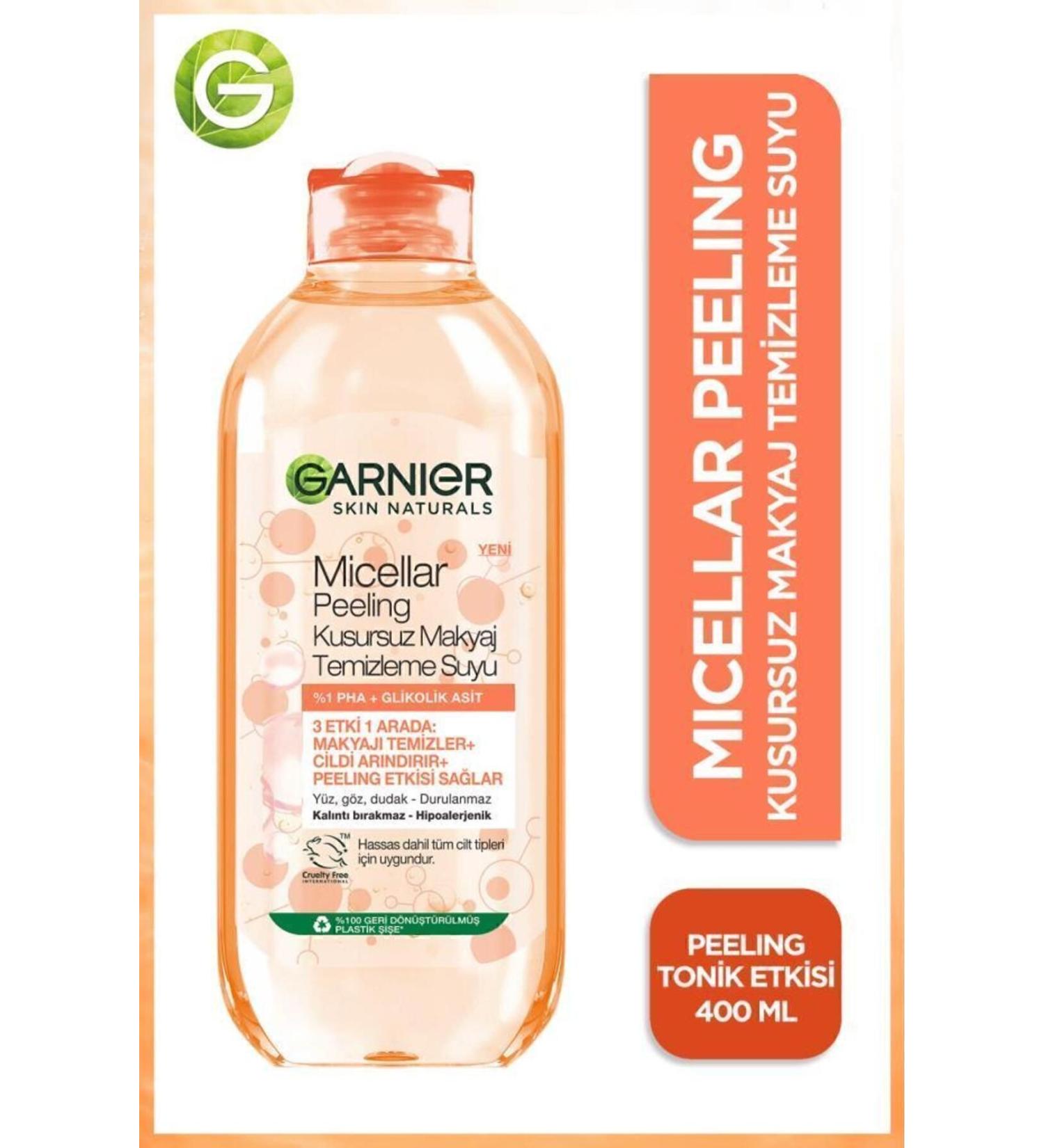 Garnier Micellar Peeling Perfect Make-Up Remover Water 400 Ml - Buy Online on GoSupps.com