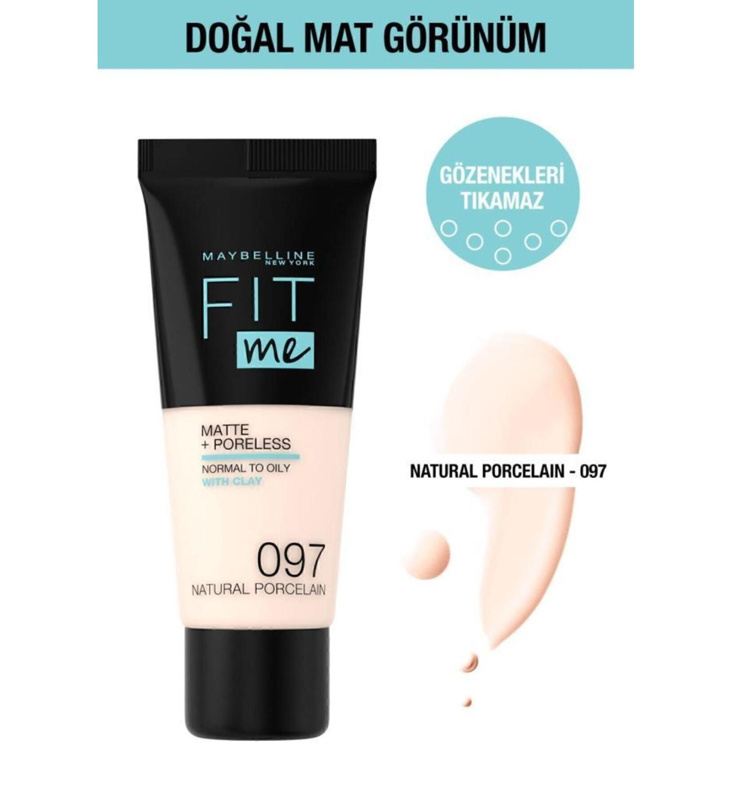 Maybelline New York Fit Me Matte Poreless Foundation - 97 Natural Porcelain - Buy Online on GoSupps.com