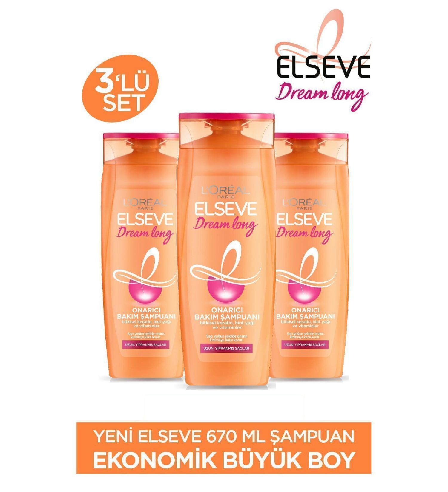 Elseve Dream Long Repair Care Shampoo 670 ml 3-Piece Advantage Set - Buy Online on GoSupps.com