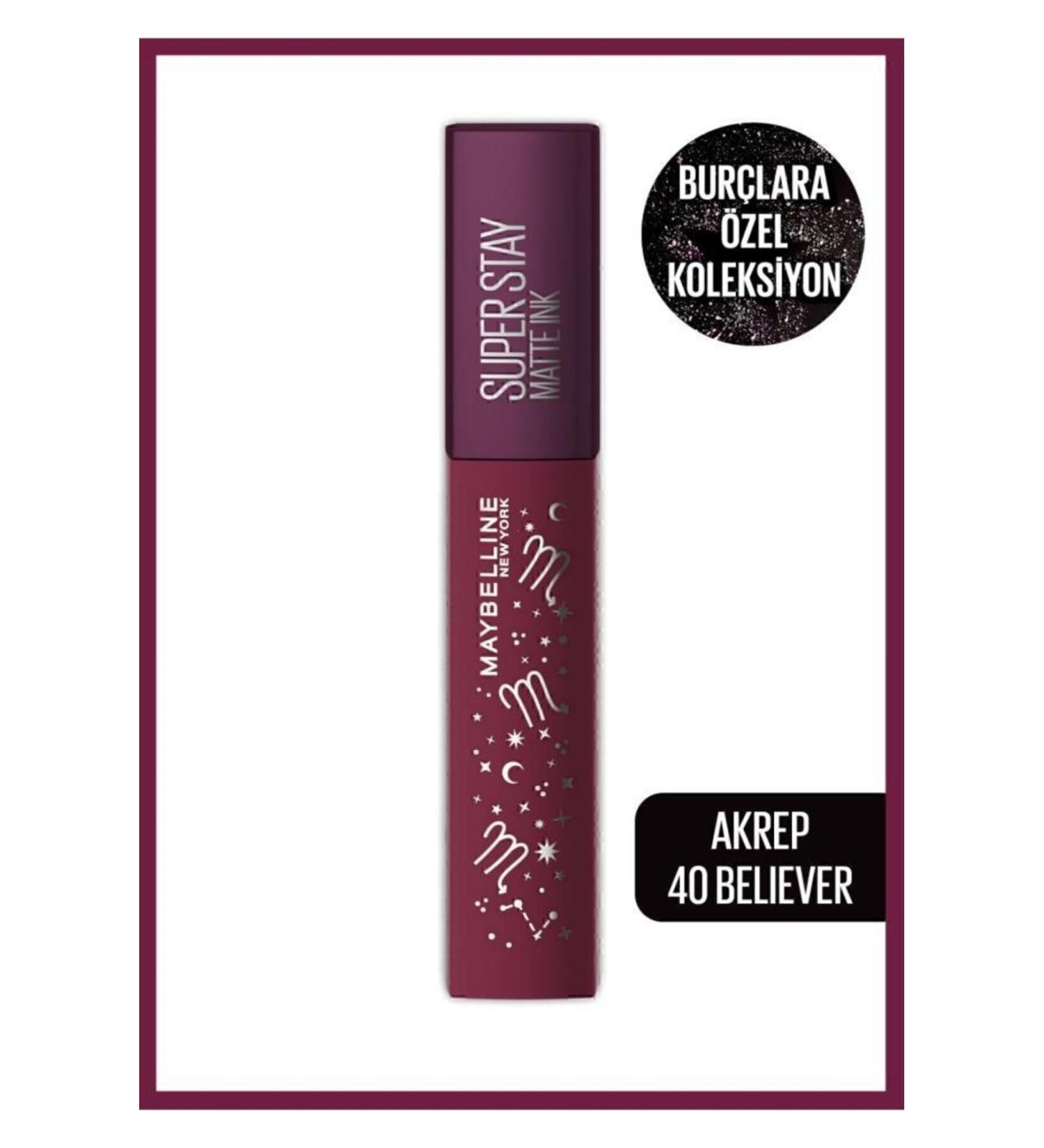 Maybelline New York Super Stay Matte Ink Zodiac Liquid Matte Lipstick - 40 Believer (SCORPIO) - Buy Online on GoSupps.com