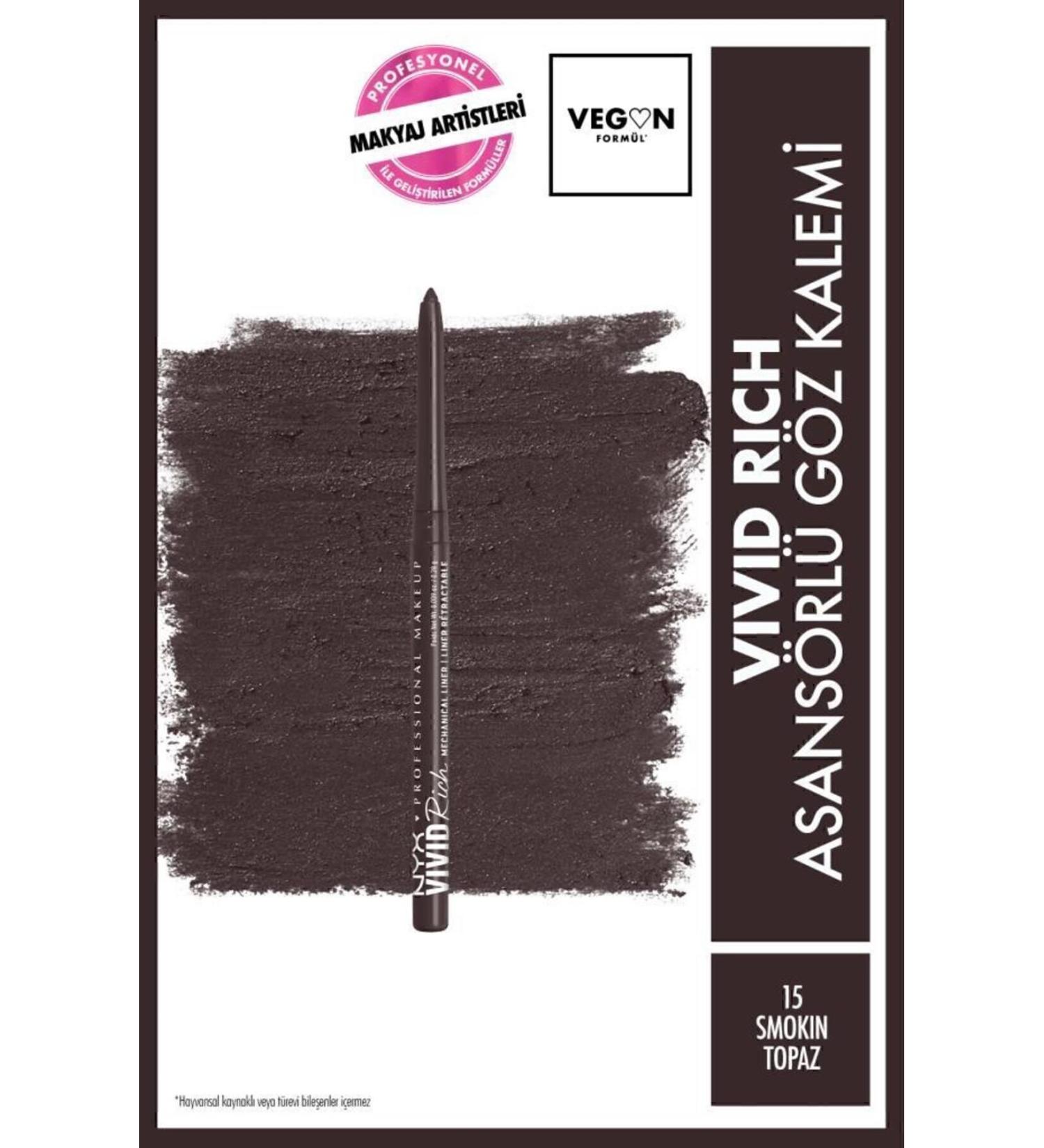 NYX Professional Makeup Vivid Rich Lift Eye Pencil - 15 Tuxedo Topaz - Buy Online on GoSupps.com