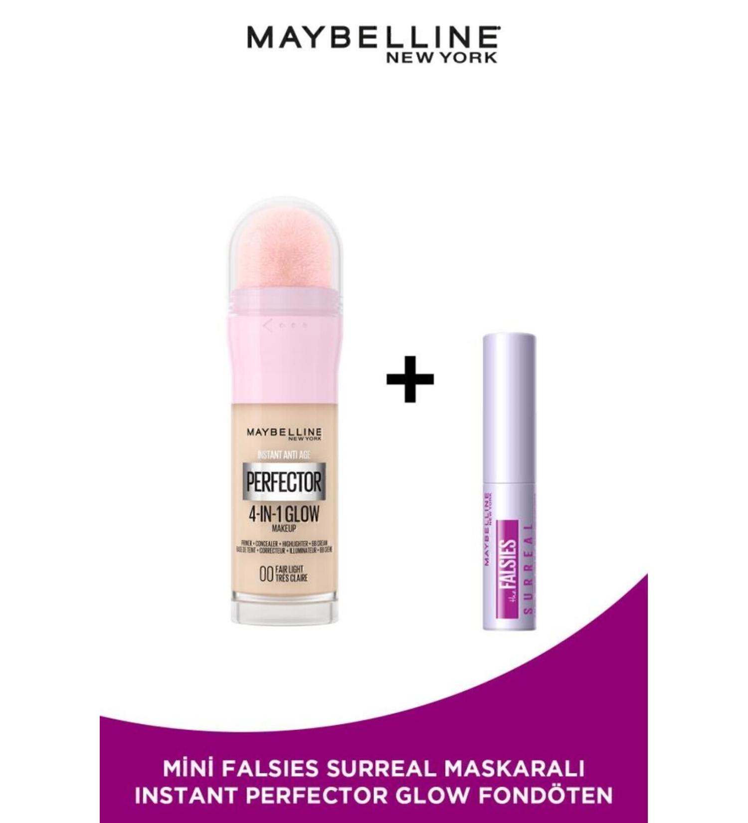 Maybelline New York Instant Perfector Glow 4 Effects in 1 Foundation / BB & CC Cream -00 Fair Light & Mini Surreal Mascara - Buy Online on GoSupps.com