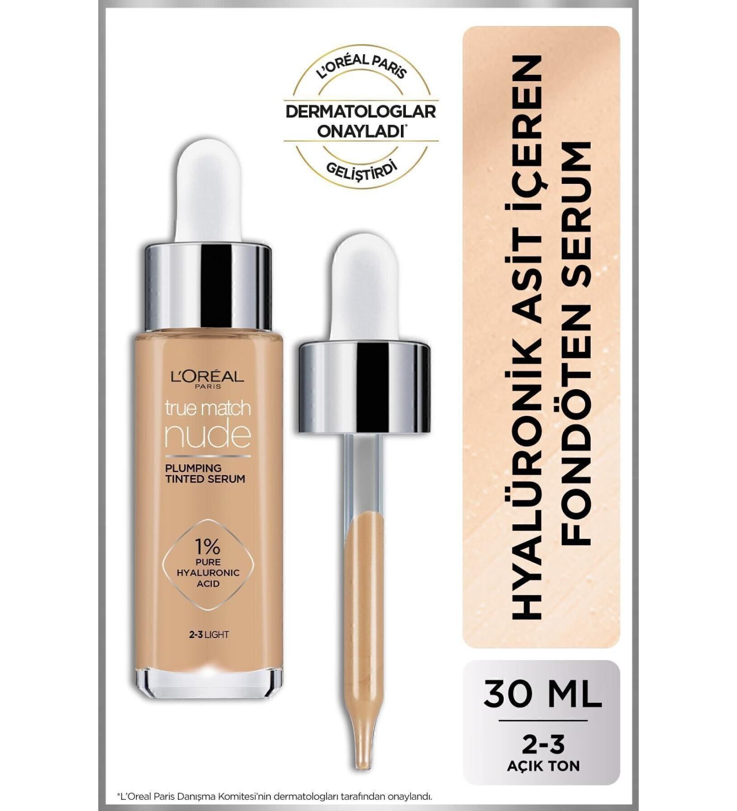 L'Oreal Paris L'or al Paris True Match Nude Foundation Serum 2-3 Light - Buy Online on GoSupps.com