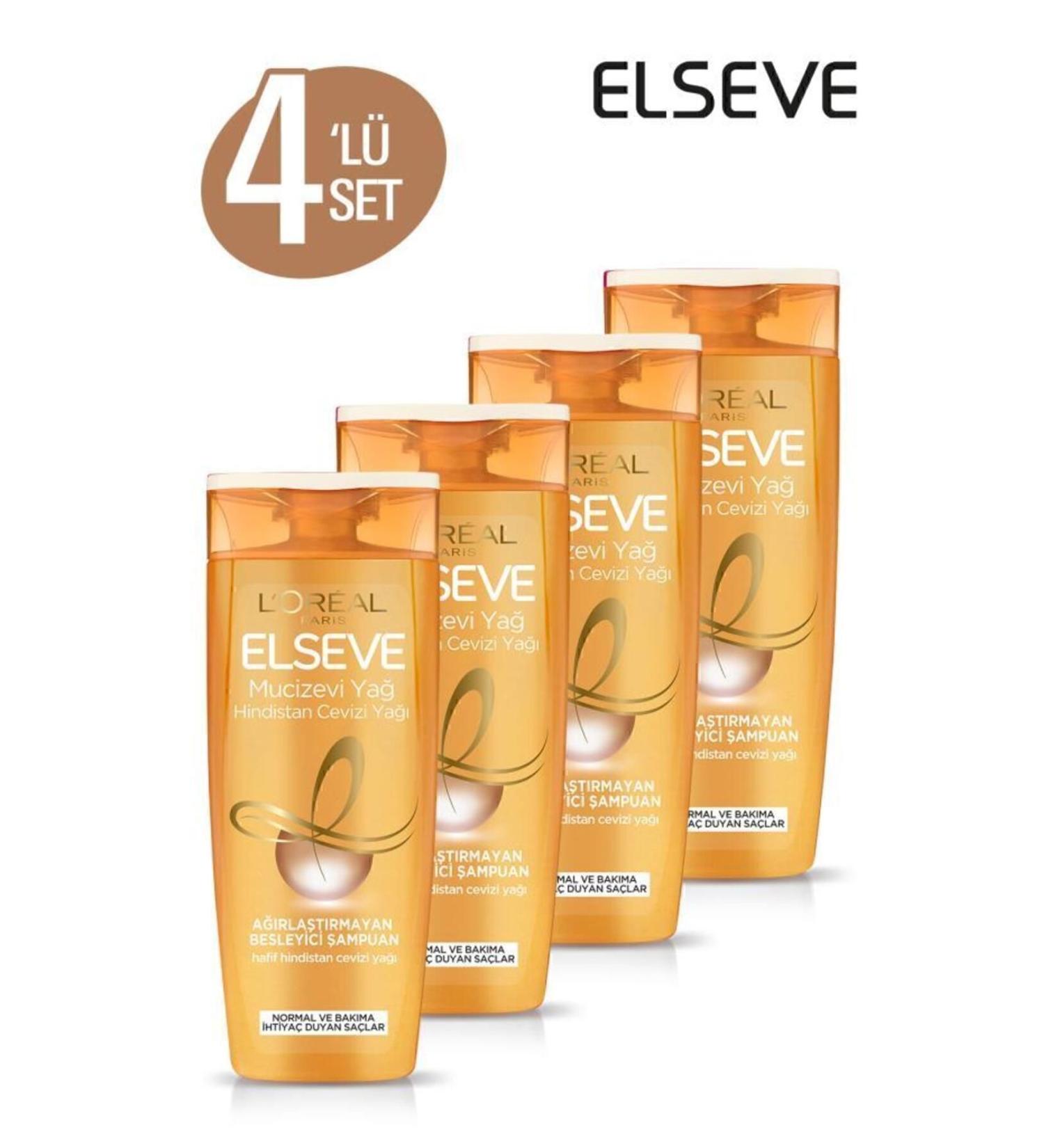 Elseve 4-Piece Miraculous Coconut Oil Nourishing Shampoo 360 ml Set - Buy Online on GoSupps.com